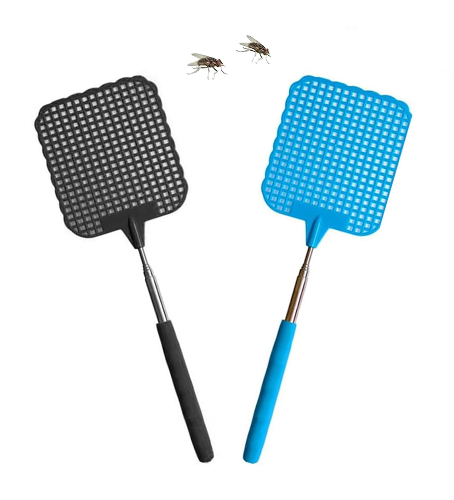Pack Fly Swatter Extendable | Black & Blue Fly Repellent - Effective Against Flies Mosquitoes & Insects | Shop Internationally - Buy Online on GoSupps.com