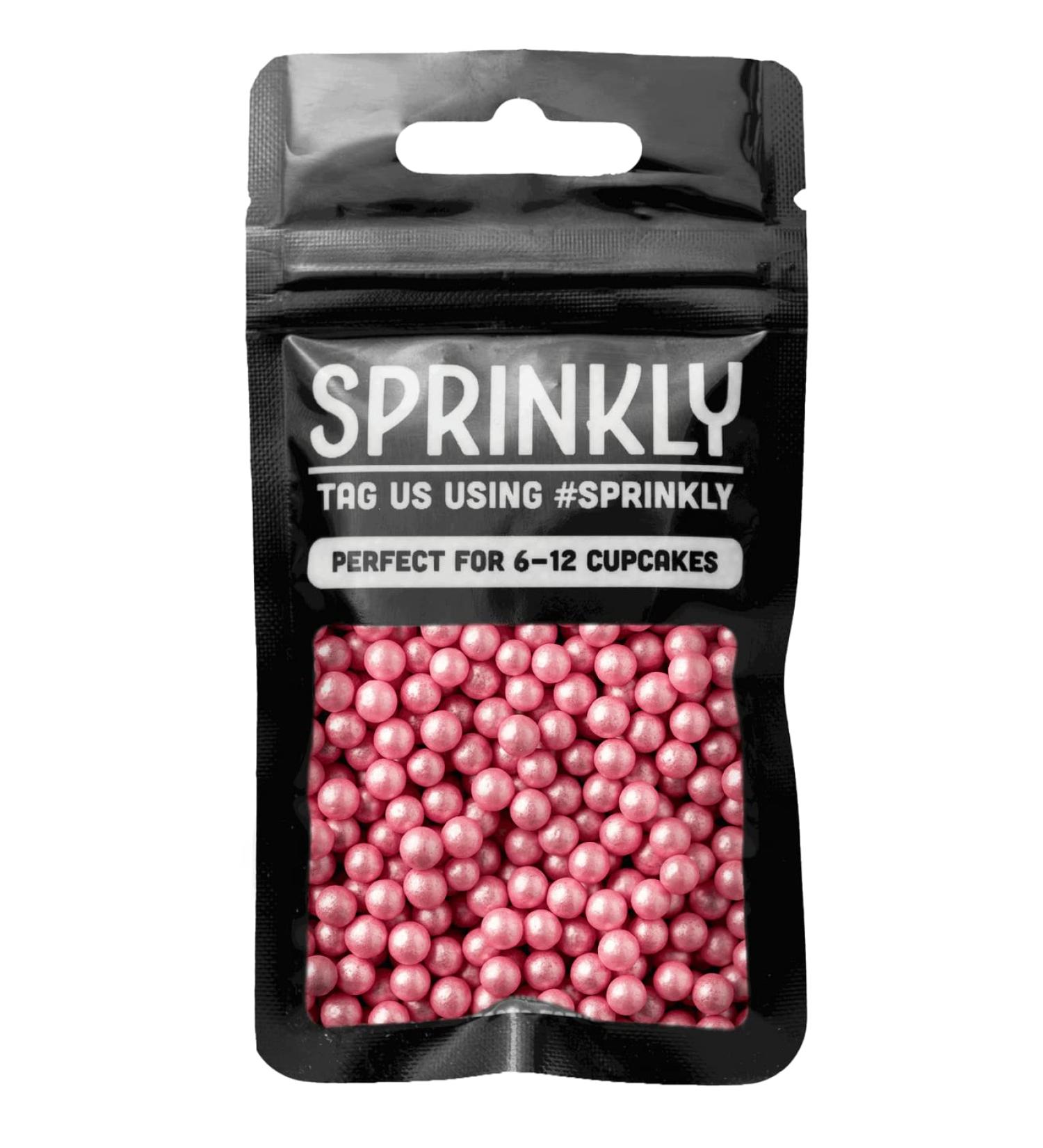 Simply Topps Sugar Dragees Cake & Cupcake Decoration Sprinkles 6mm 30Grams Glimmer Pink