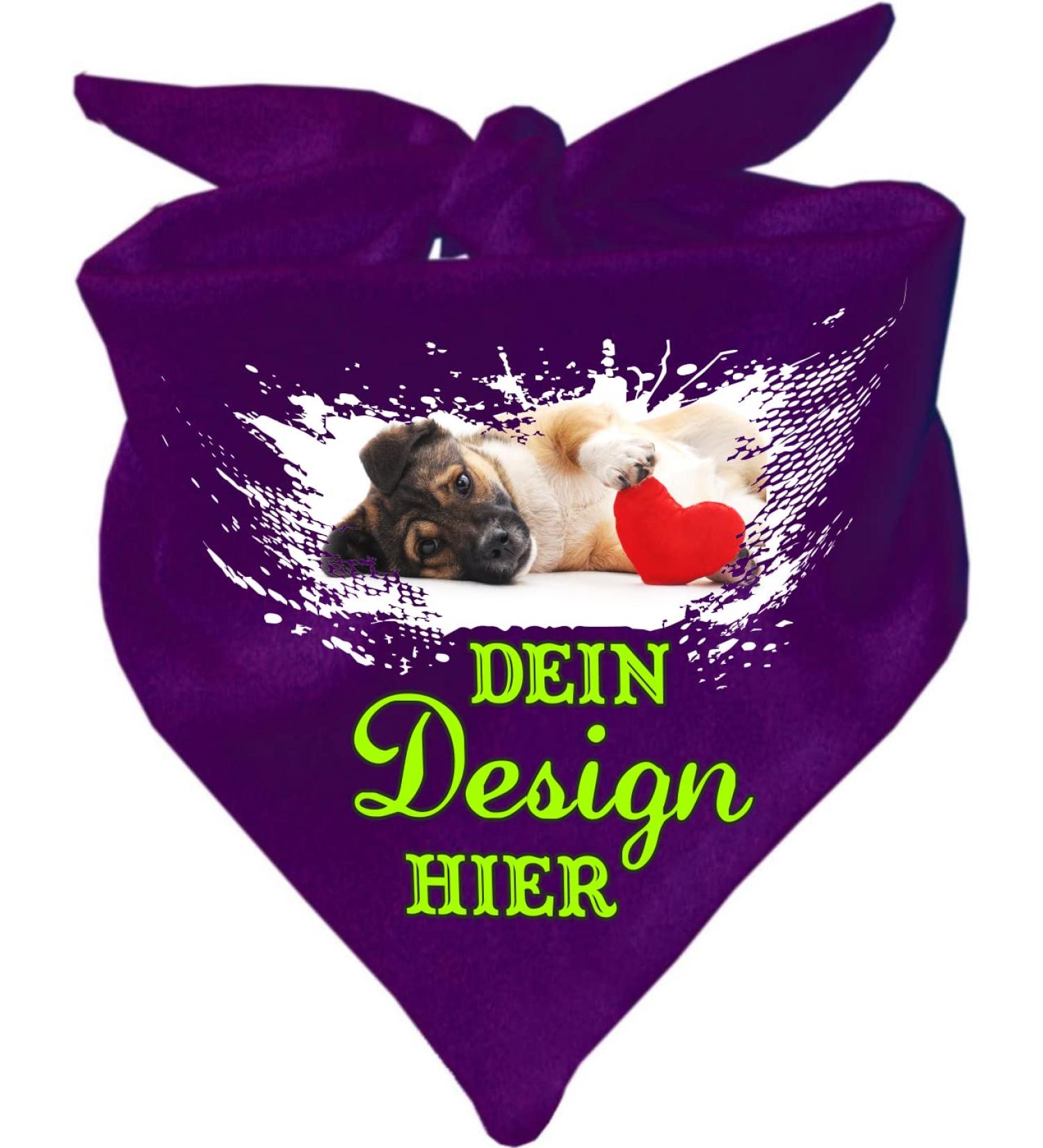 Personalized Dog Triangular Scarf - Dark Purple (55 x 18 cm) - Custom Motif for Your Pet - Buy Online on GoSupps.com