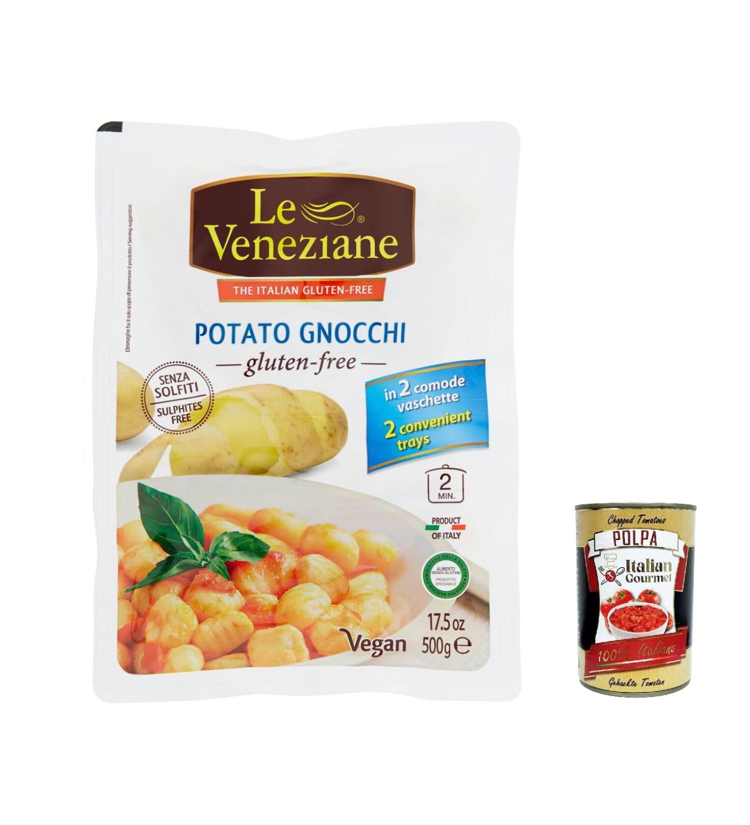  Italian Gourmet E.R. Le Veneziane Potato Gnocchi UHT Gluten Free Gluten Free Potato Gnocchi 500g + Italian Gourmet Pulp 400g - Buy Online on GoSupps.com