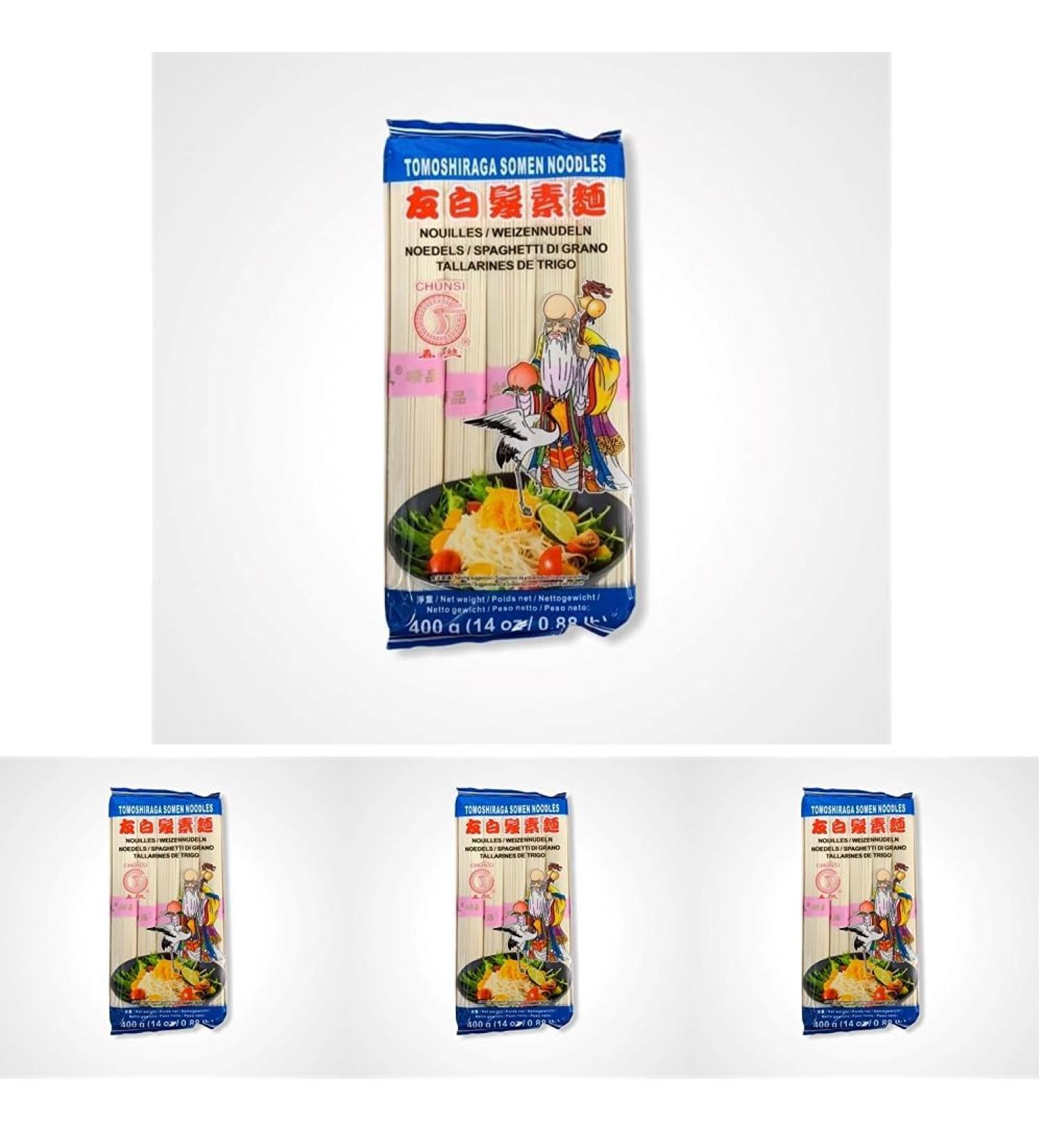 Chunsi wheat noodles (Tomoshiraga Somen) (1 x 400 g pack) (pack of 4) 1 400 g (pack of 4)