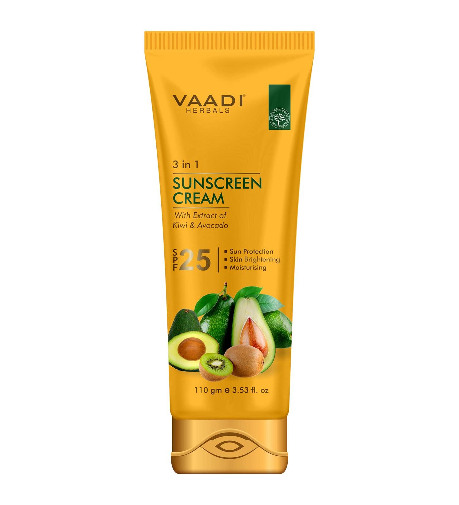 Natural Sunscreen Cream SPF 25 - Kiwi & Avocado Extracts | Nourishing Protection for All Skin Types - 110g - Buy Online on GoSupps.com