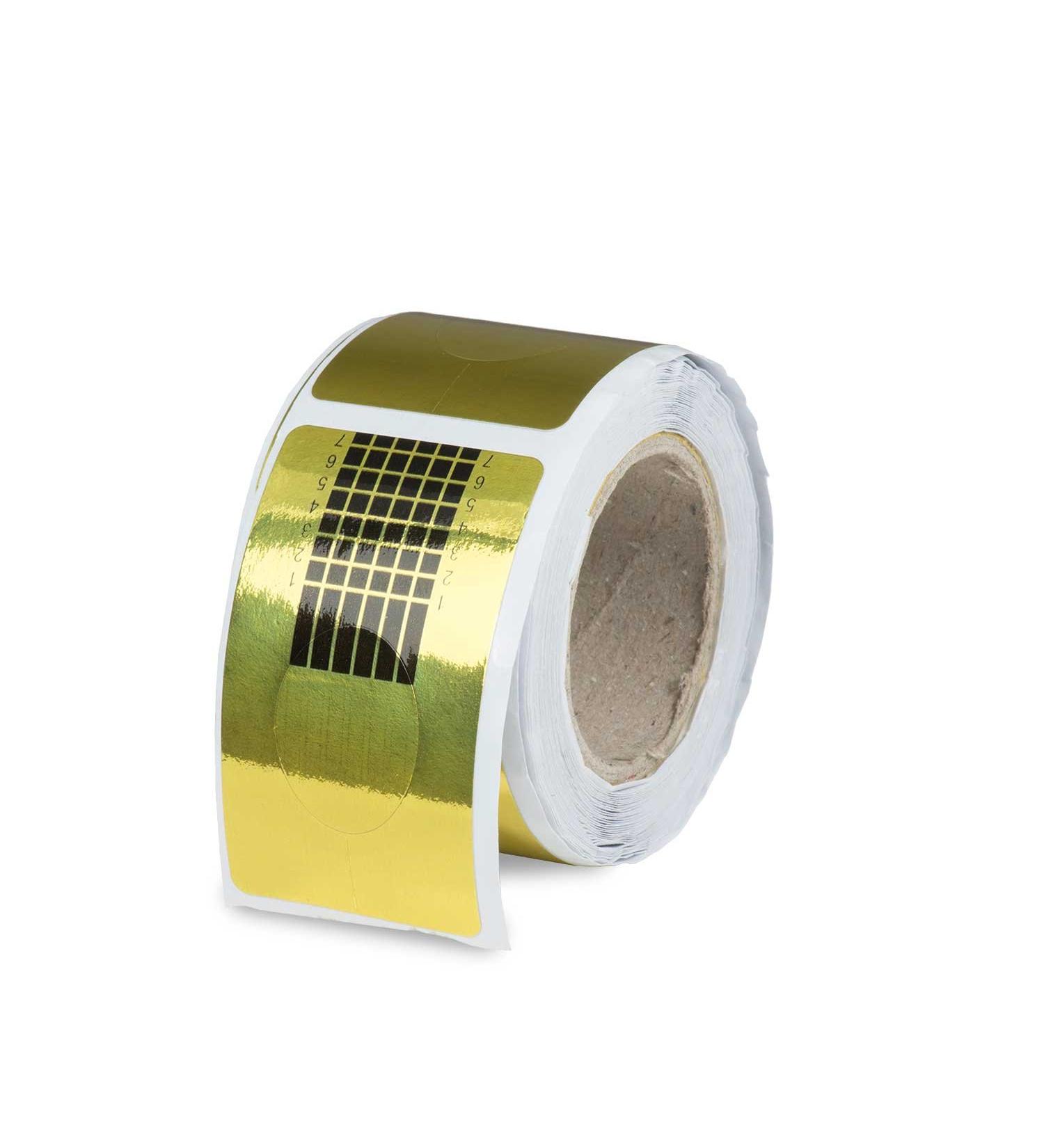 N&BF Profi modeling template gold angular |100 roll self -adhesive paper templates for the modeling of gel and acrylic nails |square art nail stencil gold