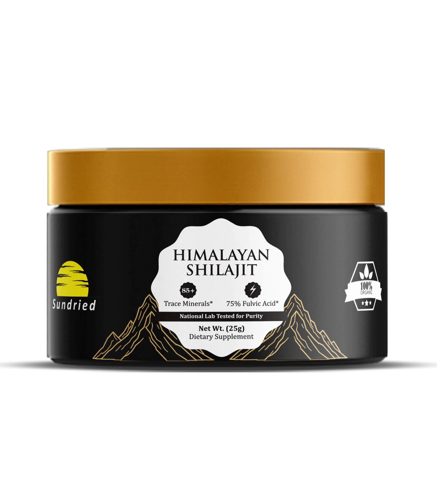 Premimum Shilajit Himalayan Resin with Ashwagandha & Gold Graded 25g Jar | Lab-Tested Sun-Dried Organic Shilajit Resin for Men & Women | 85+ Minerals & 75%+ Fulvic Acid for Energy & Stamina Unflavoured 25 GM goldworks - Buy Online on GoSupps.com