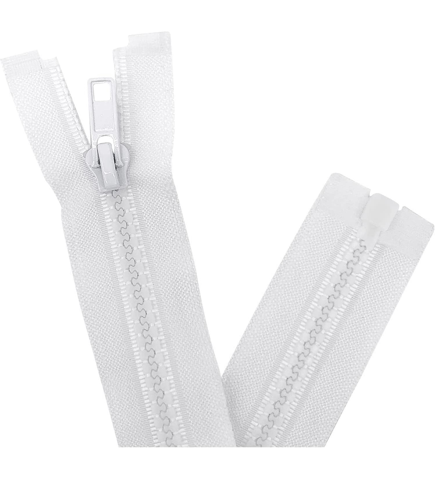 Sawoake 2PCS 5 6 Inch White Separating Jacket Zippers - DIY Sewing Tools for Coats, Garments, and Bags - Buy Online on GoSupps.com