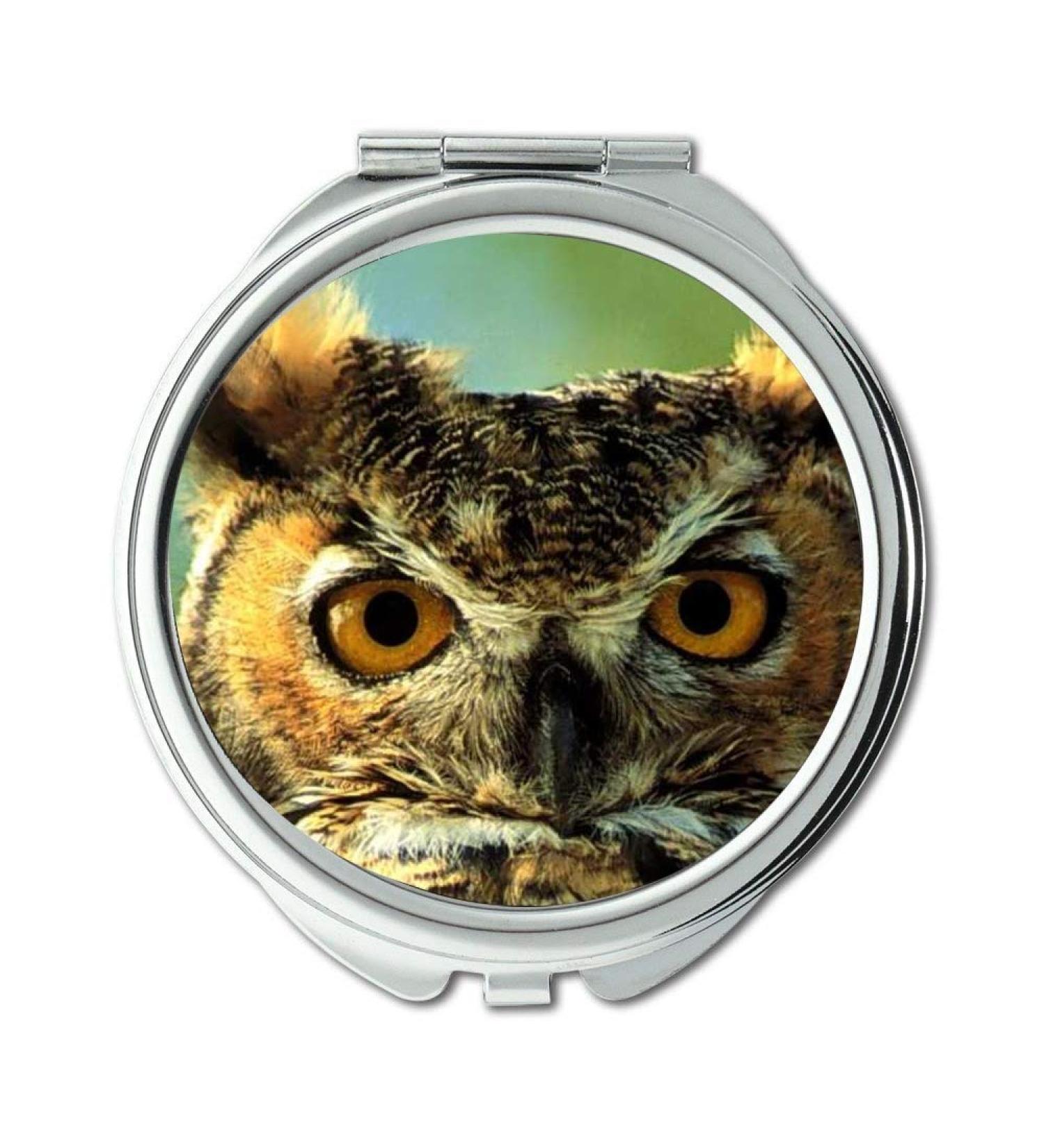 Mirror Compact Mirror owl eyeglasses owl bird pocket mirror portable mirror - Buy Online on GoSupps.com