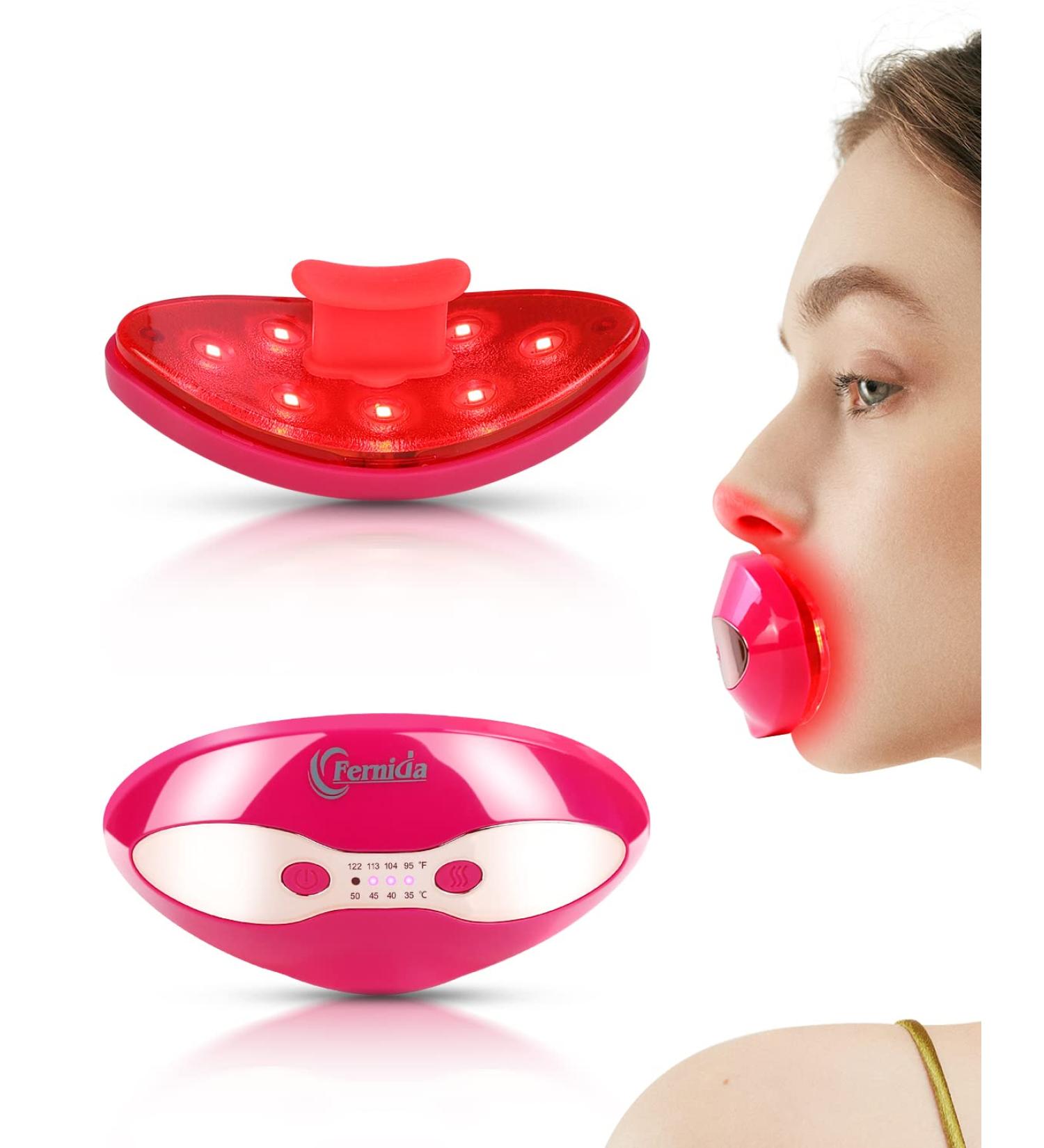 FERNIDA Red Light Device 2-in-1 Anti-Aging Lip & Eye Care Tool | Heated for Smooth Lip Wrinkles & Dark Circle Reduction | 4 Heating Levels | Shop Now - Buy Online on GoSupps.com