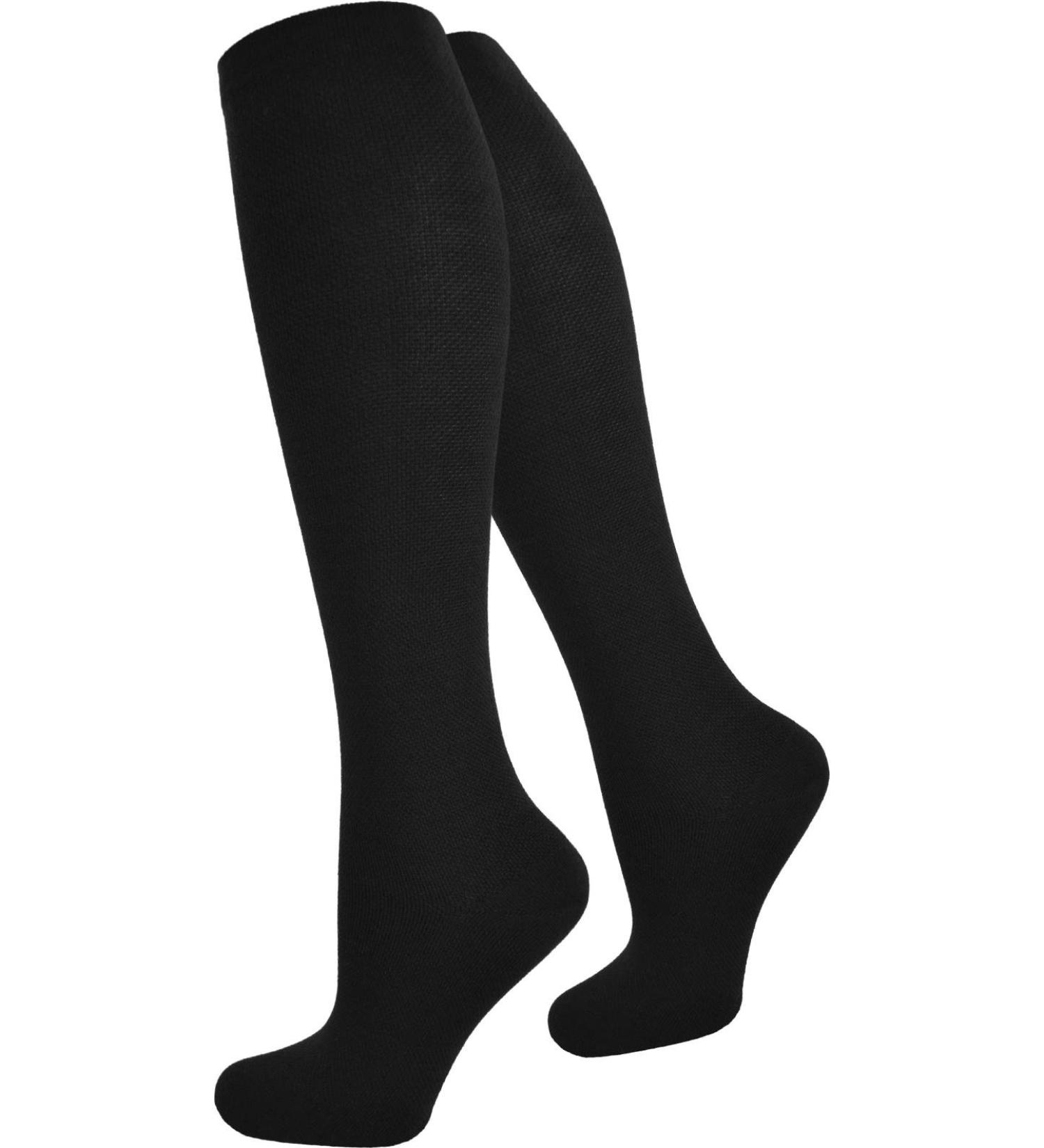 Buy Normani 2 Pairs Compression Stockings - Travel Knee Highs for Men & Women with Support - Hand-Linked Lace - 47-50 Black - Buy Online on GoSupps.com