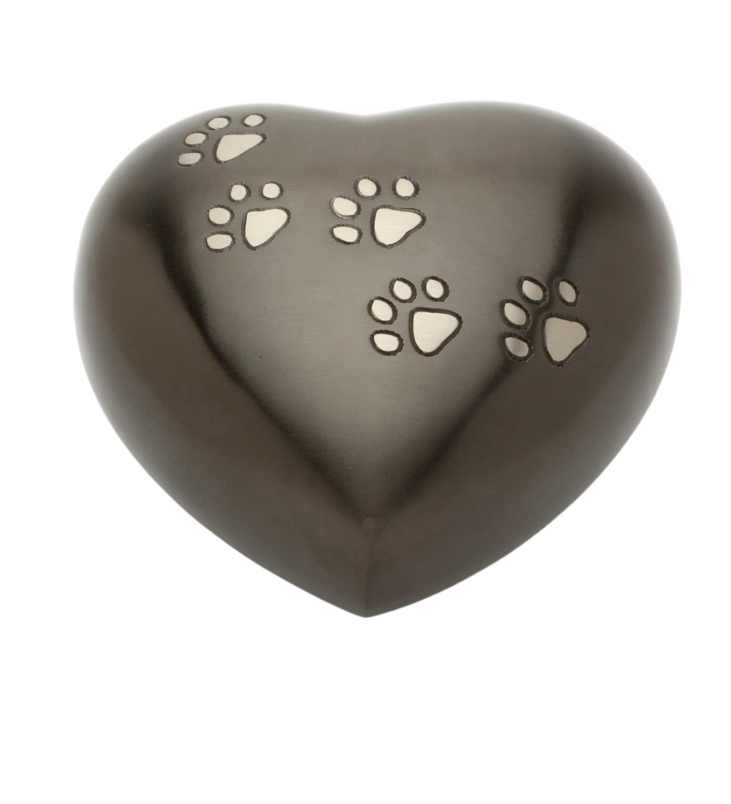 Urns UK Pet Cremation Memorial Heart Urn Hertford Pewter 5" Black - Buy Online on GoSupps.com