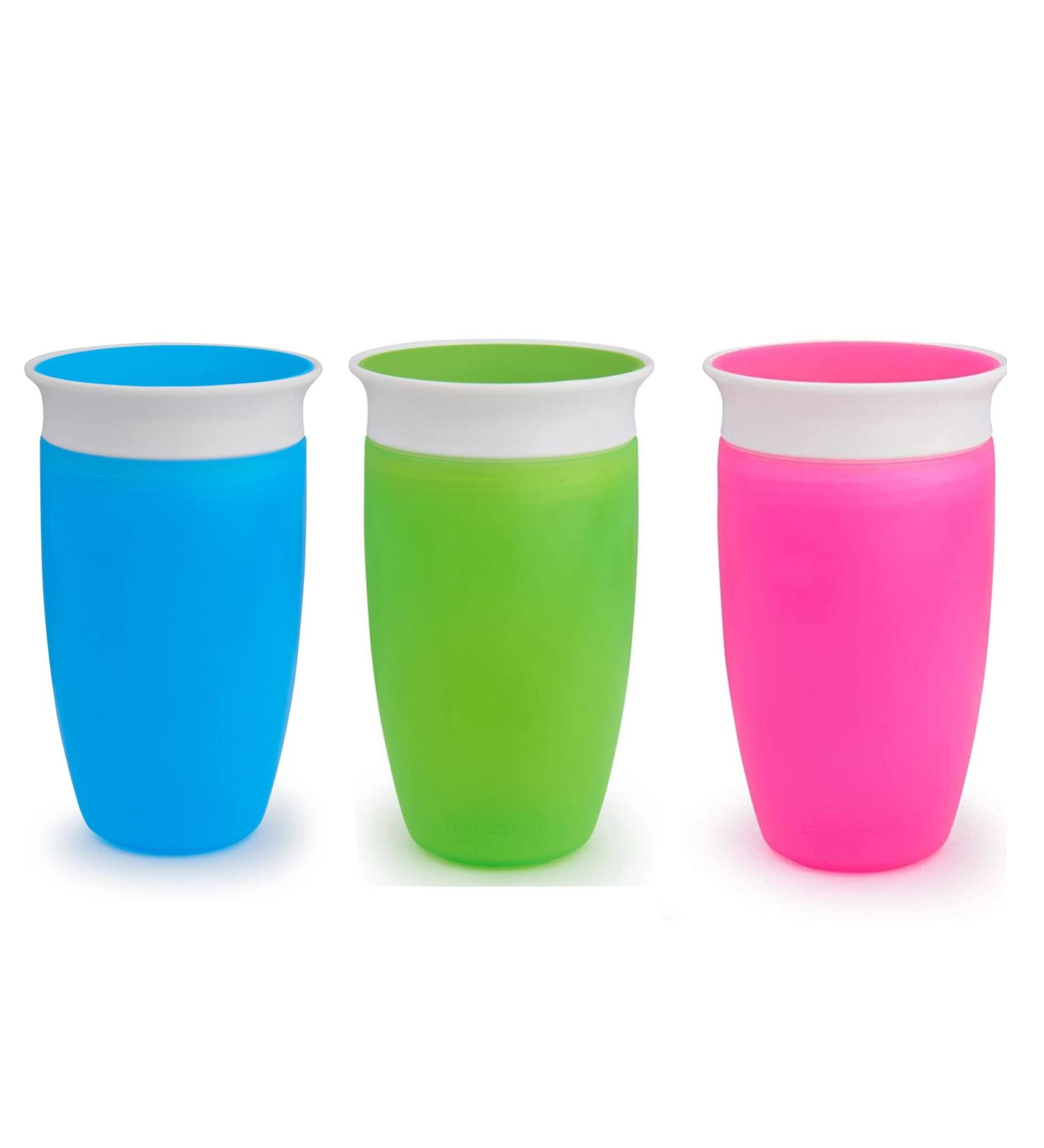 Munchkin Miracle 360 BPA-Free Sippy Cup 296mL 10oz - 3 Pack (Blue/Green/Purple) - Buy Online on GoSupps.com
