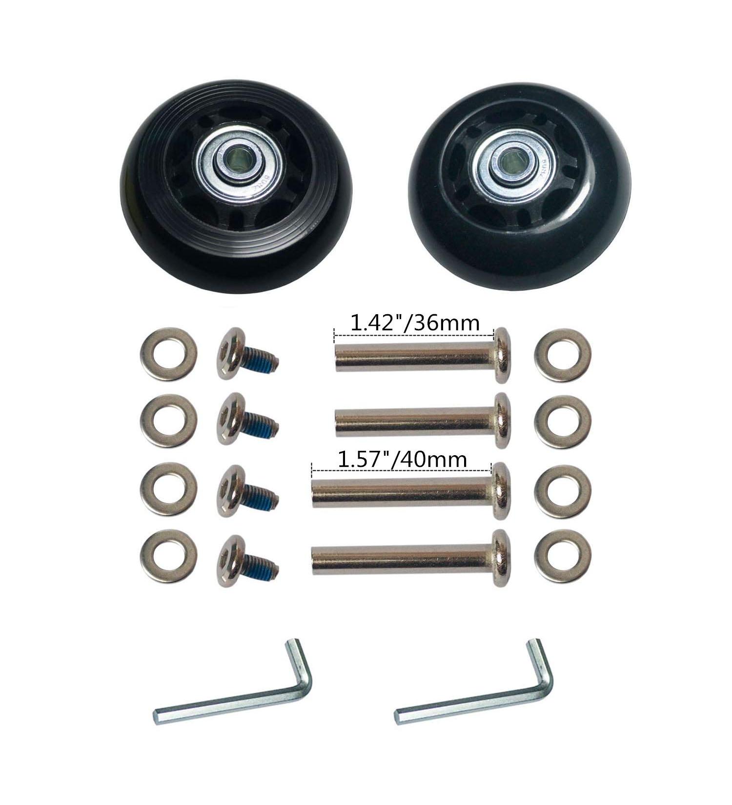 YongXuan 64mm Mute Inline Skate Replacement Wheels Kit for Luggage Suitcase - Wear-Resistant Outdoor Wheels - Buy Online on GoSupps.com