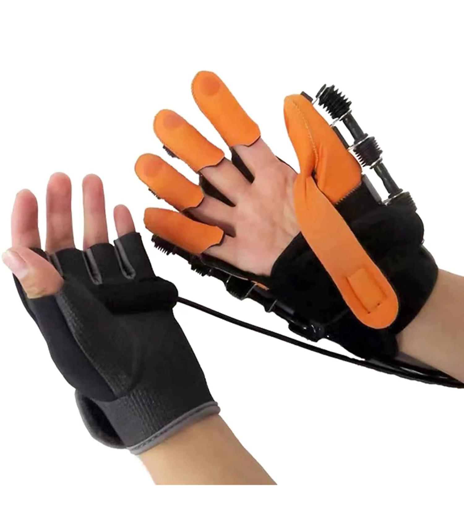 ZZBB Rehabilitation Robot Gloves Pneumatic Hand Function Mirror Glove Stroke Wrist Brace Training Rehabilitation Equipment Finger Straightening Brace Guard Protector right Large