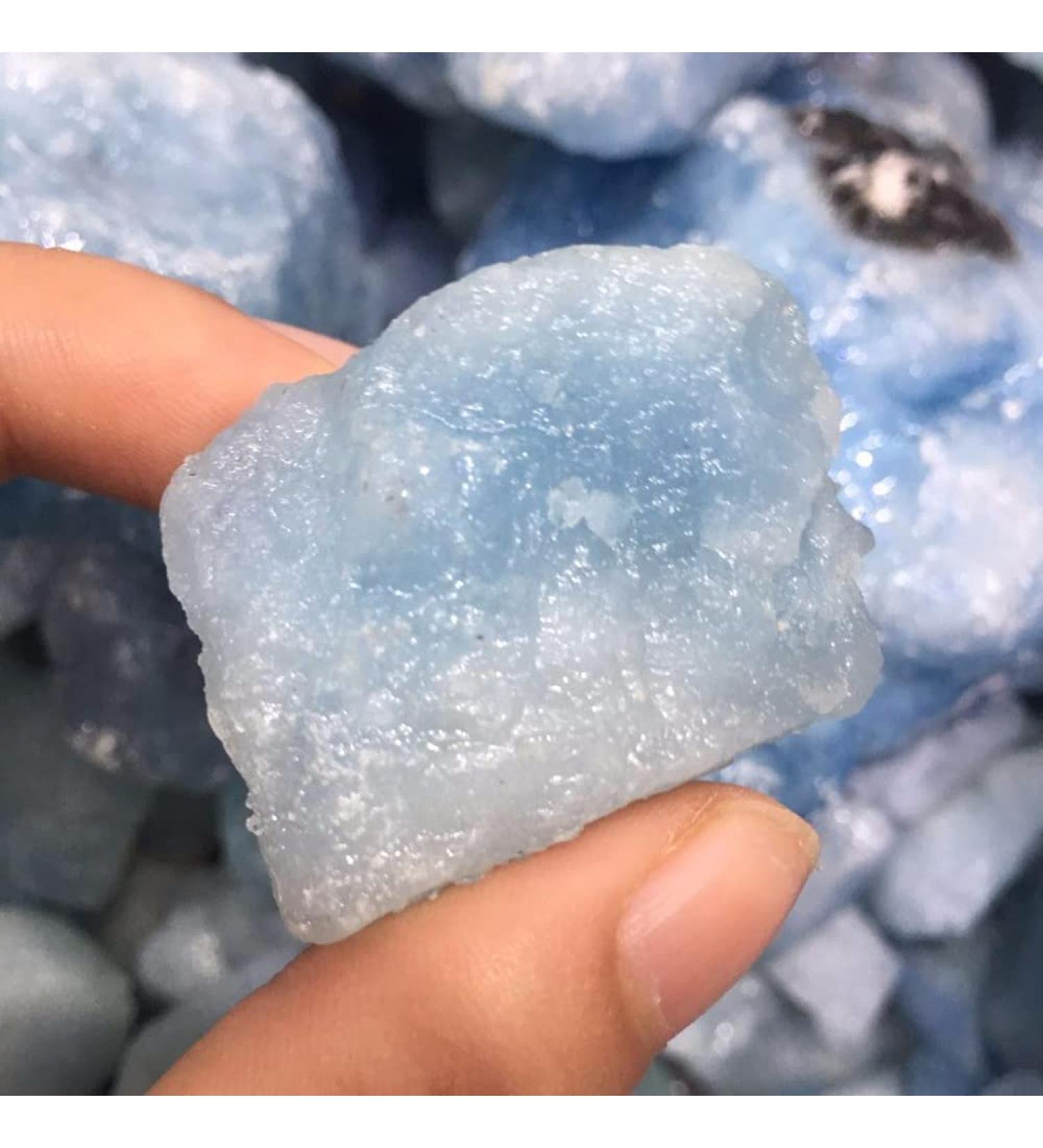 Natural raw Aquamarine Quartz Crystal Rough Rock Gem Natural Gems and Minerals s - Buy Online on GoSupps.com