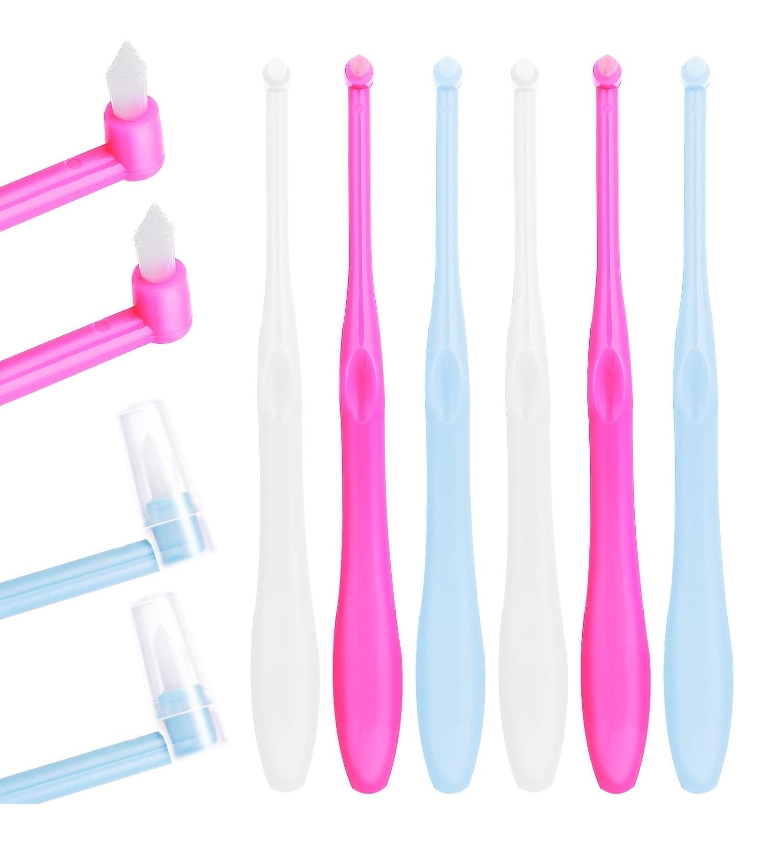 Sibba 6 Pack Tufted Brush - Soft Dental Orthodontic Toothbrush Set for Detail Cleaning - Compact Interdental Interspace Brush - Multicolor - Buy Online on GoSupps.com