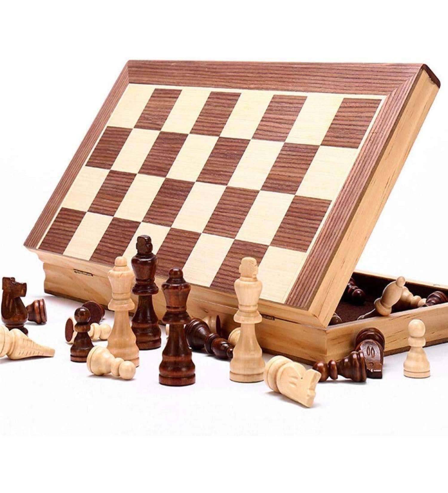 Set Wooden Set with Magnetic Checkerboard Foldable Portable Set for Kids/Children Adults (Color : Wood Size : 39x39x3cm) (Wood 39x39x3cm) - Buy Online on GoSupps.com