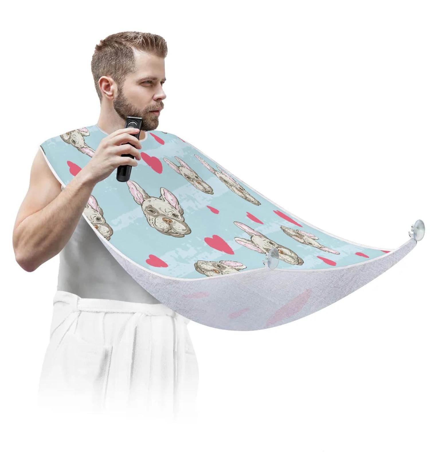 Beard Bib Apron for Men | Non-Stick Waterproof Hair Catcher | Ideal for Shaving & Trimming | Dog-Friendly Grooming Cape - Buy Online on GoSupps.com
