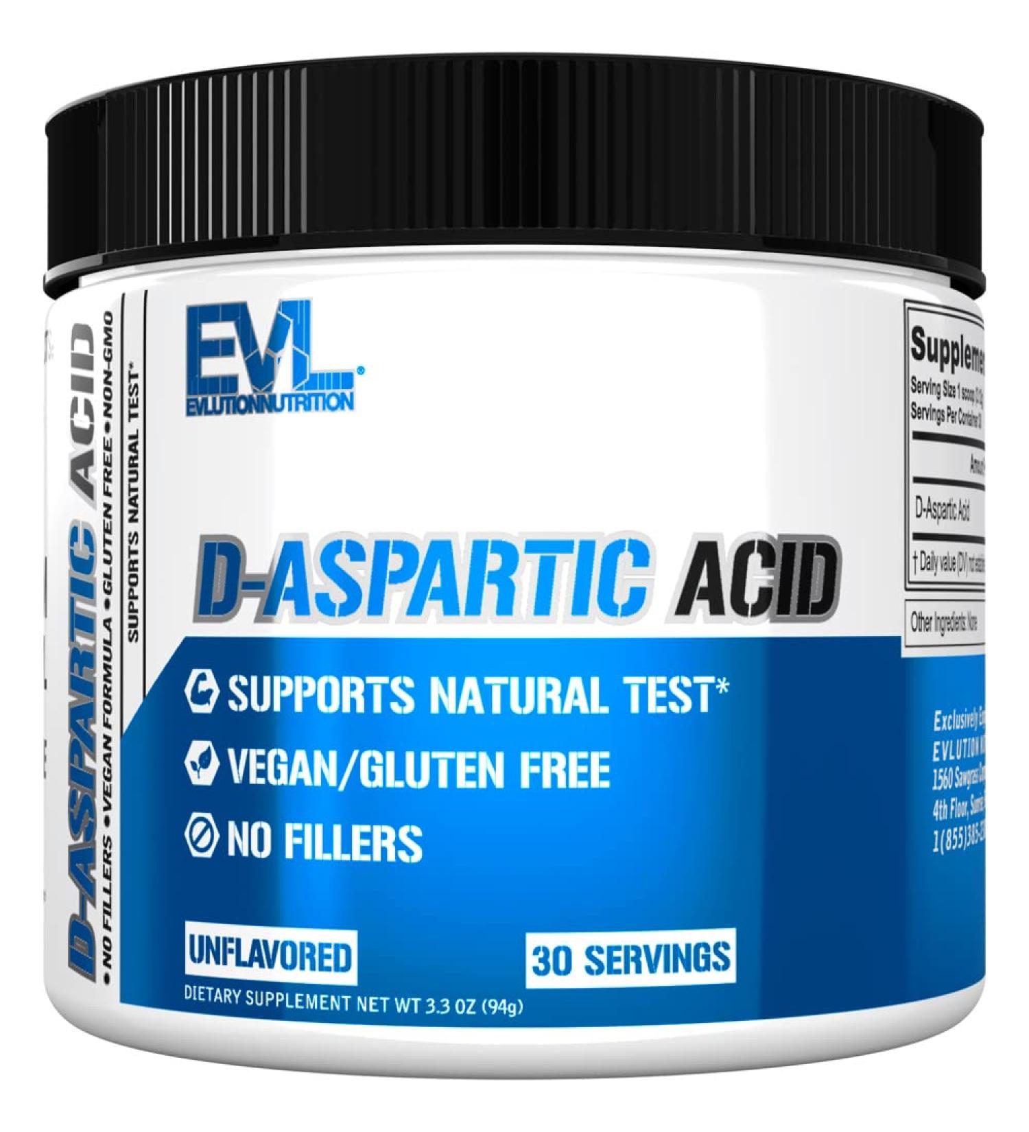 D Aspartic Acid Testosterone Booster - 3120mg DAA Pre Workout Powder for Men | Enhance Drive Potency & Vigor - Unflavored Muscle Builder Supplement - Buy Online on GoSupps.com