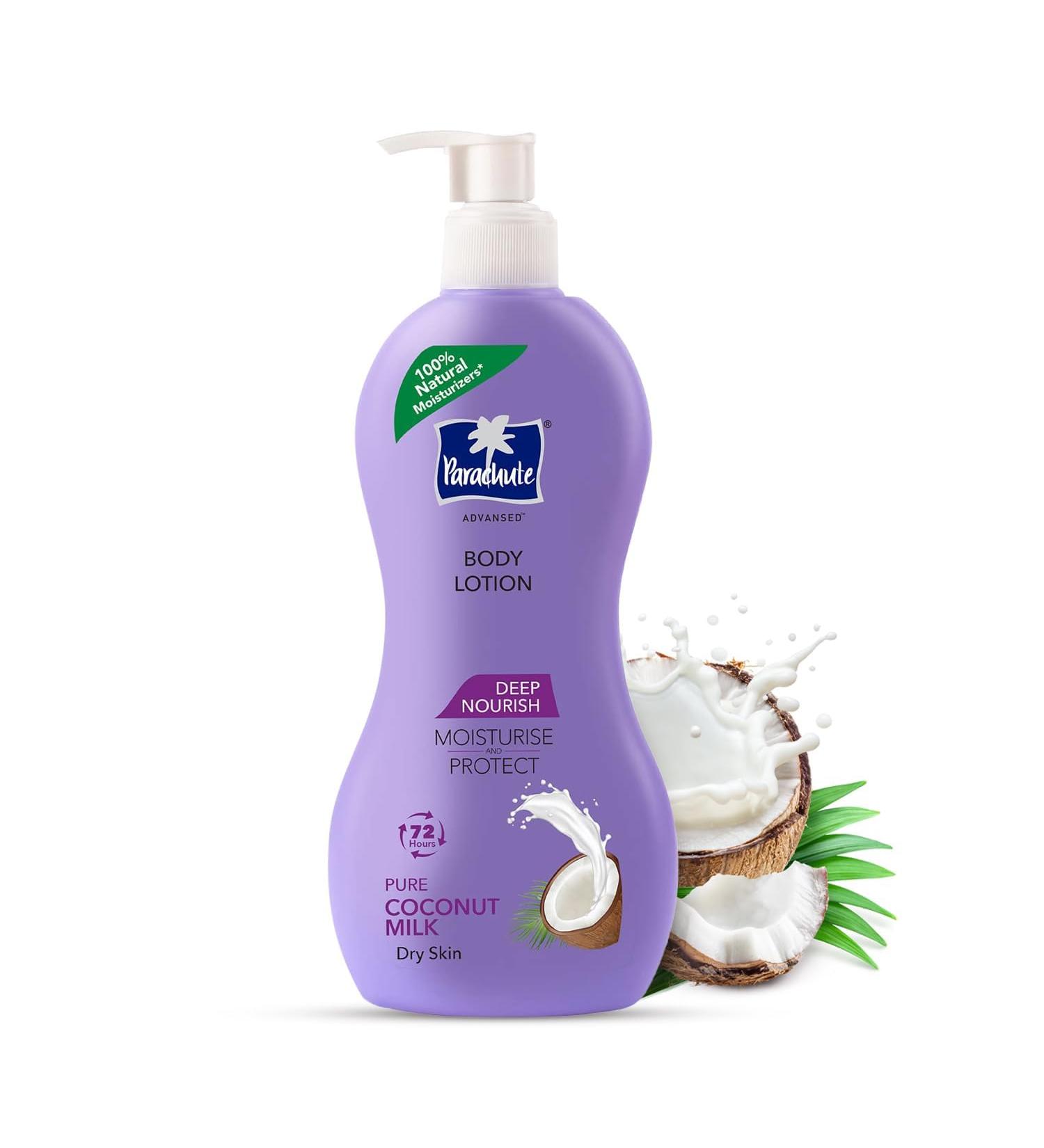 Para_chute Advansed Deep Nourish Body Lotion - 400ml | 100% Natural Coconut Milk for Dry Skin | Unisex 72h Moisturisation - Buy Online on GoSupps.com