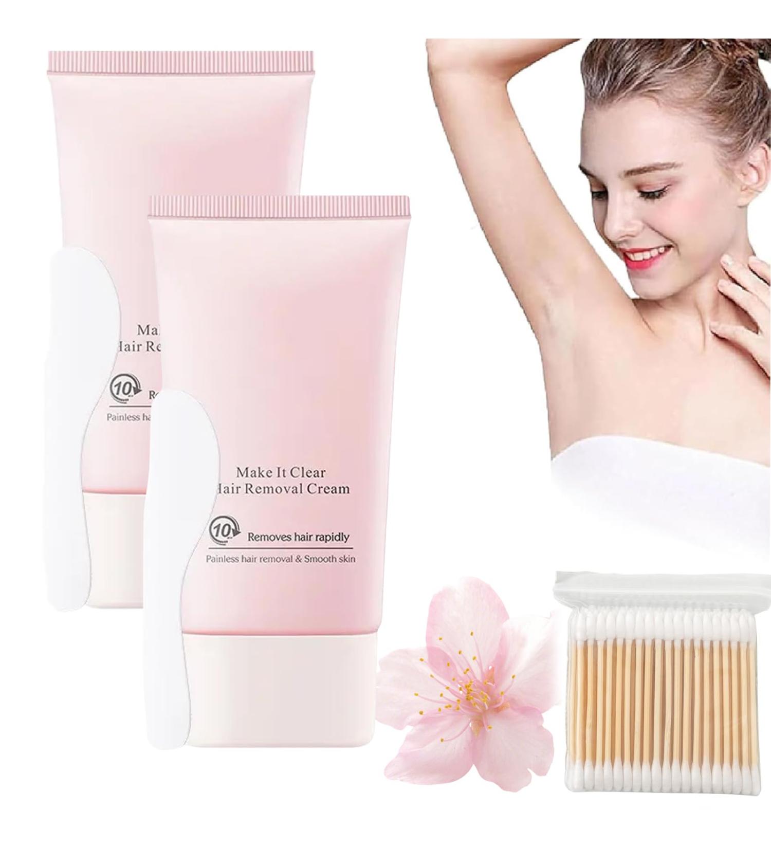 Quarxery Hair Removal Cream 60g Quarxery Pure and Gentle Hair Removal Cream Painless Hair Removal Cream for Smooth Skin | Quarxery Hair Removal Foam for for Face Arm Leg Armpit (2pcs) - Buy Online on GoSupps.com