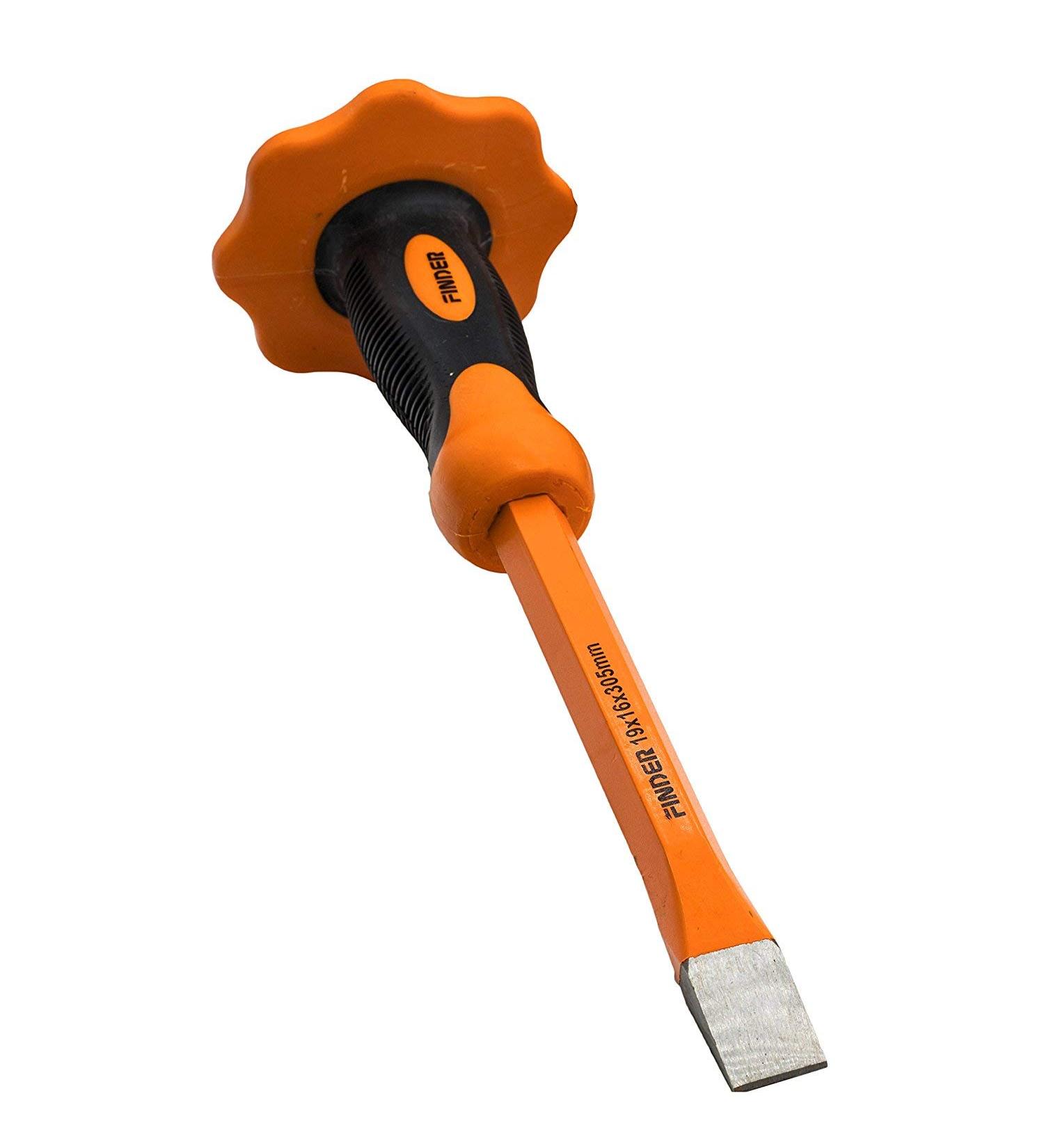 Finder 12-Inch Heavy Duty Flat Chisel with Hand Protection  Flat Head  Demolishing/Masonry/Carving/Concrete Breaker Chisels with Bi-Material Hand Guard 1 PCS - Buy Online on GoSupps.com