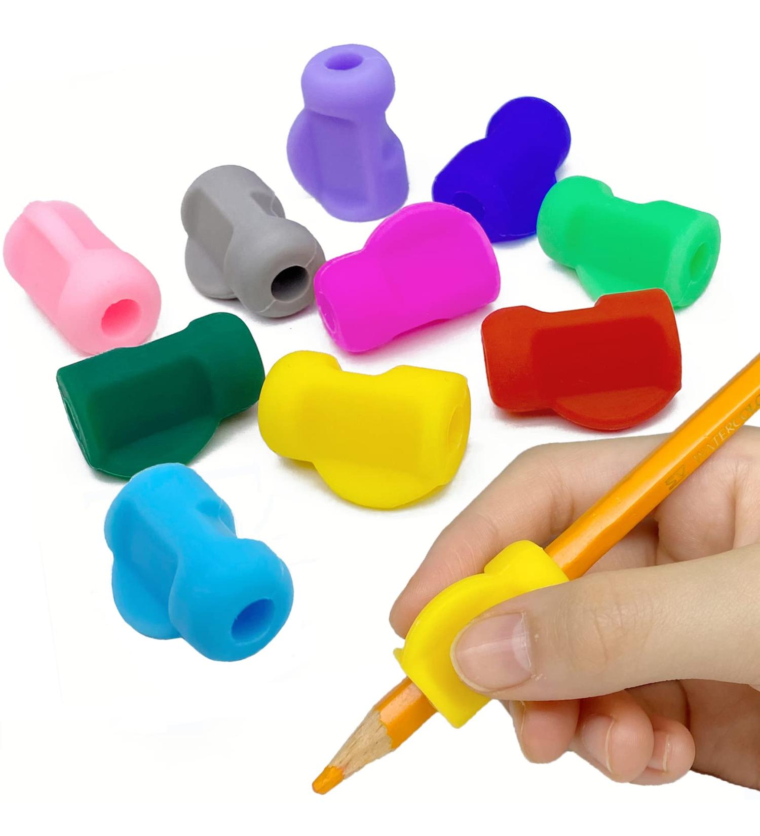 Shop Hommwins 10 Writing Aid for Children - Enhance Pen Grip & Posture with Multicolored Pencil Holders - Buy Online on GoSupps.com