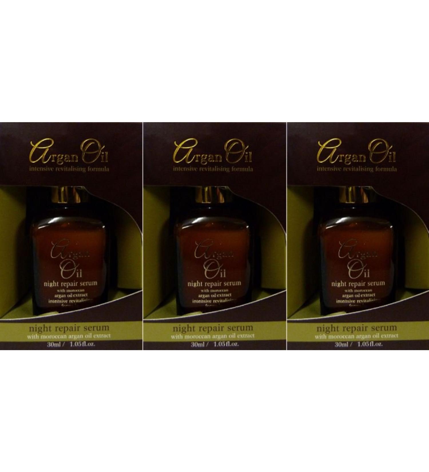 THREE PACKS of Argan Oil Night Repair Serum 30ml