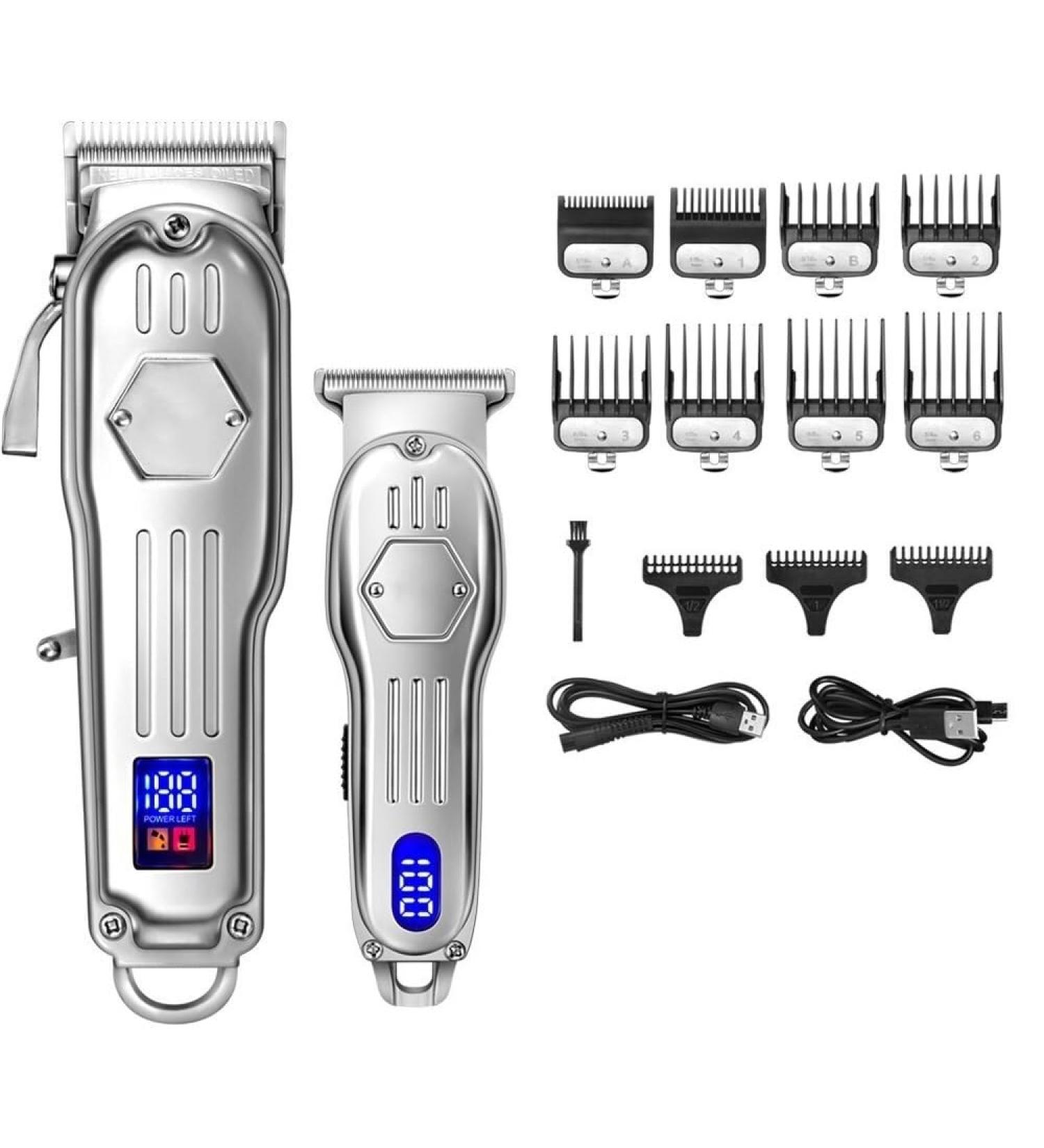 Professional 2-in-1 Hair Clippers Combo Kit | Full Metal Barber Clipper & Beard Trimmer - Rechargeable & International Shipping - Buy Online on GoSupps.com