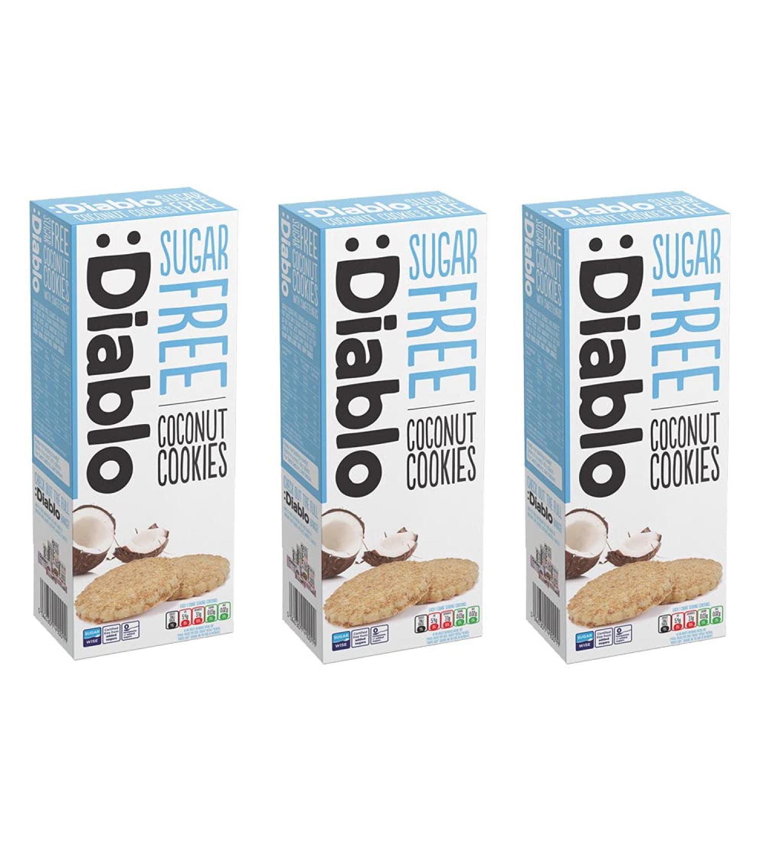 Diablo Coconut Cookies with Sweeteners |Sugar Free | Sweetened with Maltitol (Pack of 3) - Buy Online on GoSupps.com