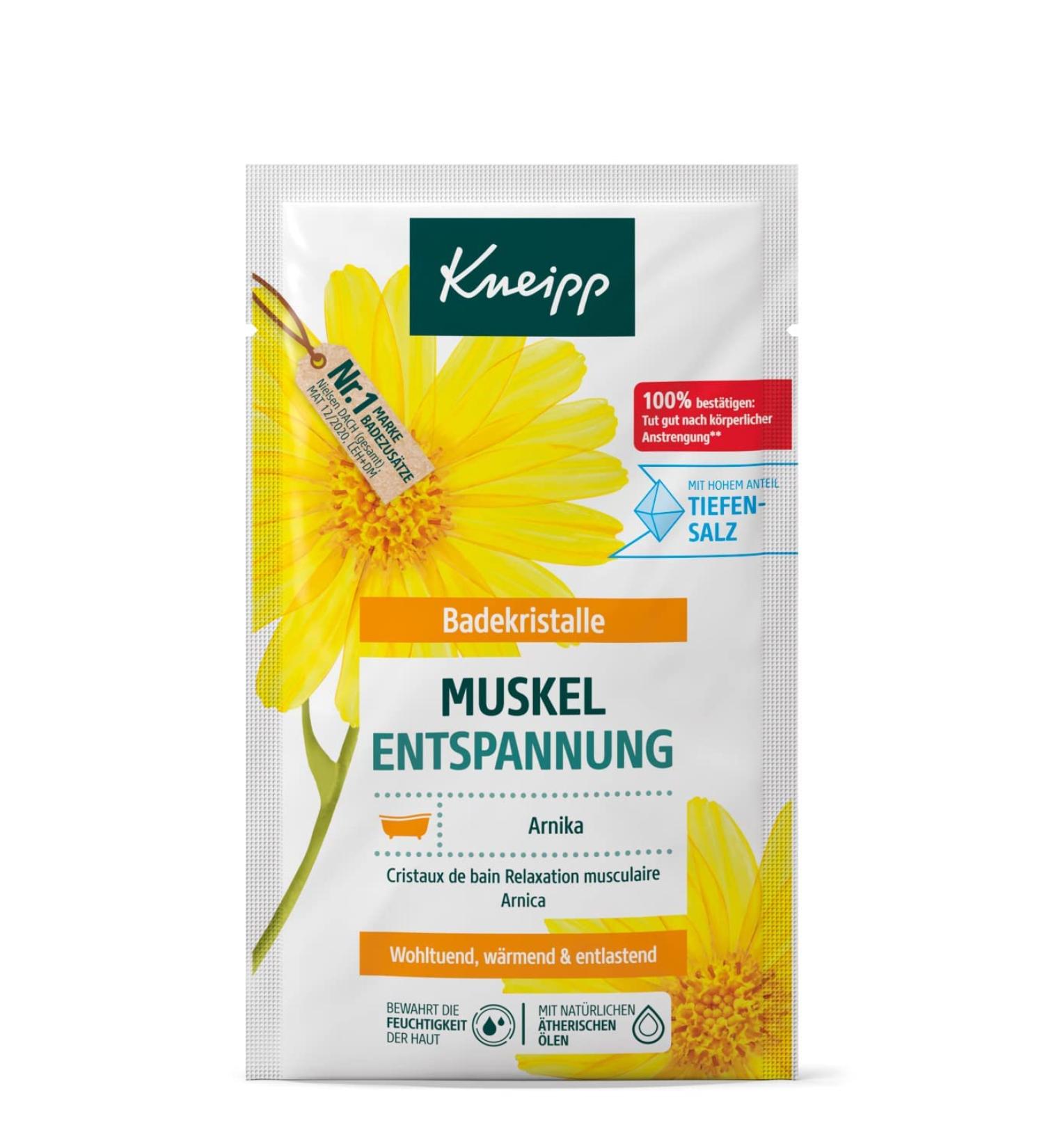 Kneipp Bath Crystals for Muscle Relaxation with Arnica - Soothing & Warming Relief 60g (1 Pack) - Buy Online on GoSupps.com