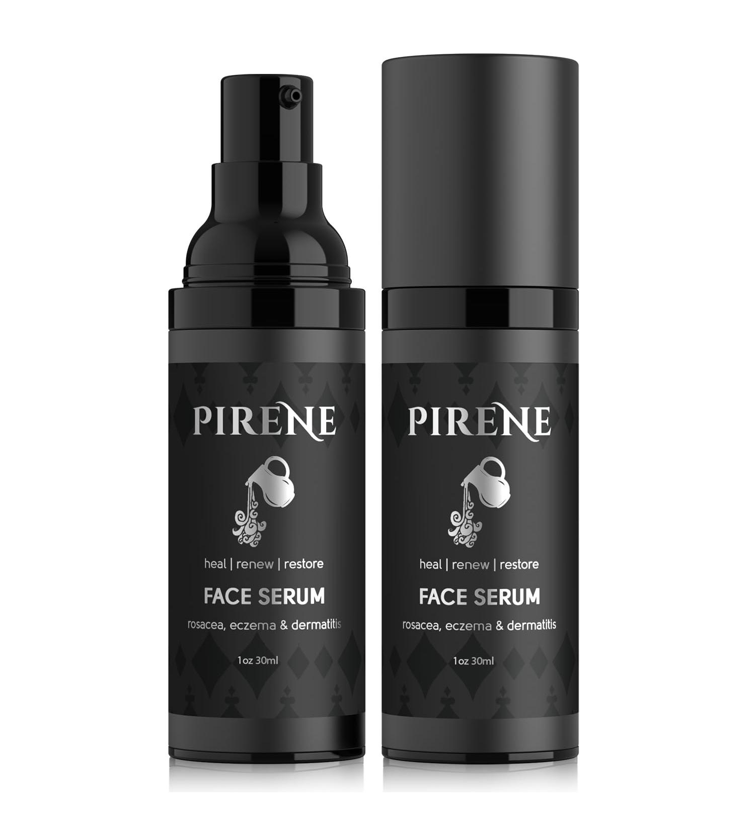 Pirene Organic Face Serum - Redness Relief Moisturizer for Dry Sensitive Skin Rosacea Eczema & Dermatitis | 1.0 fl oz Exfoliating Lotion - International Shipping Available - Buy Online on GoSupps.com