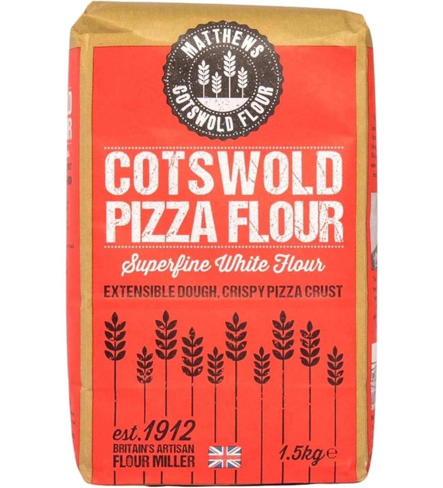Matthews Cotswold Premium Pizza Flour 1.5Kg | Hard Red Spring Wheat | Perfect pizza needs the right flour - Buy Online on GoSupps.com