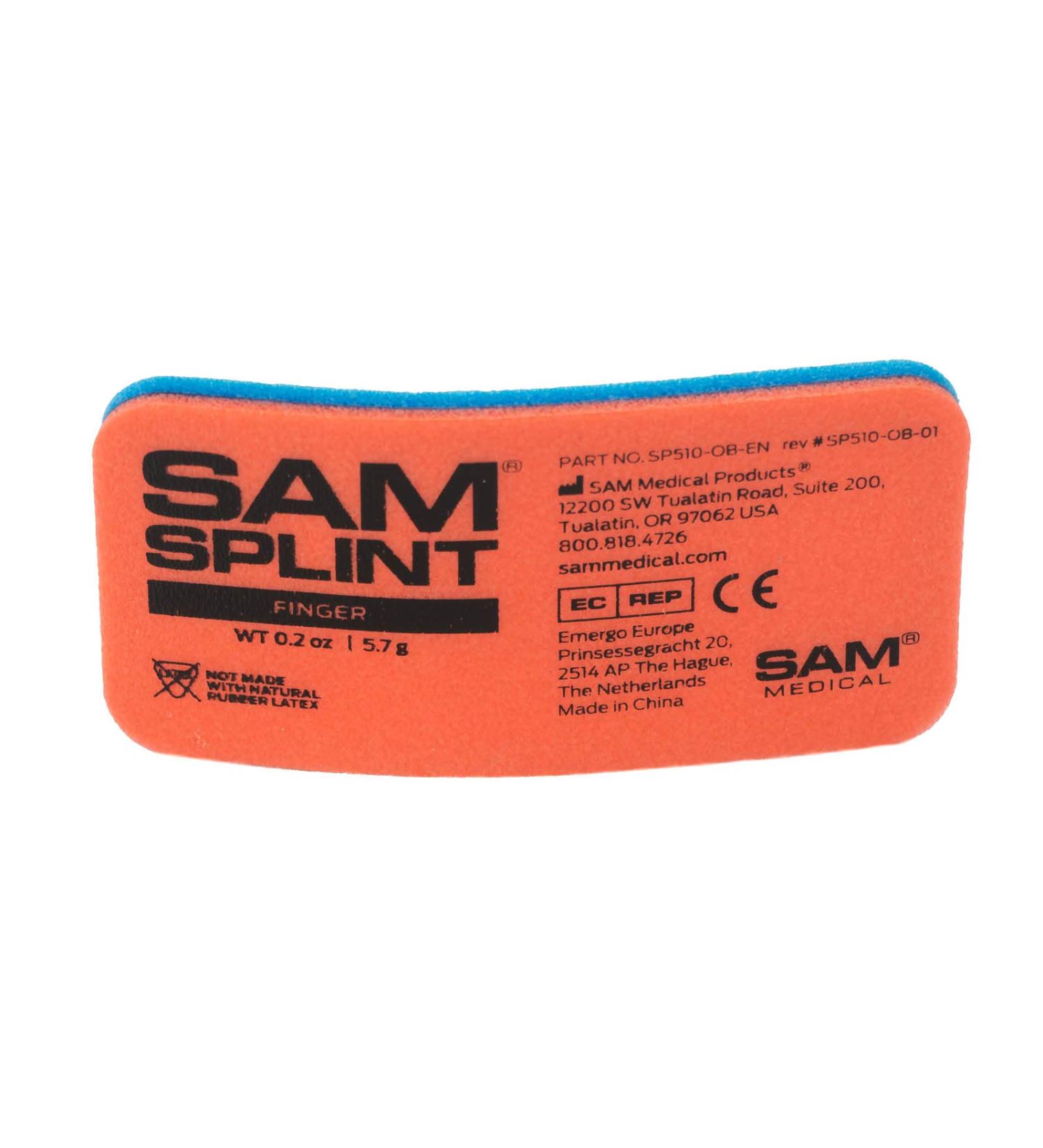 Sam Medical 12954 Finger Splint Orange/Blue 4-1/2" Size