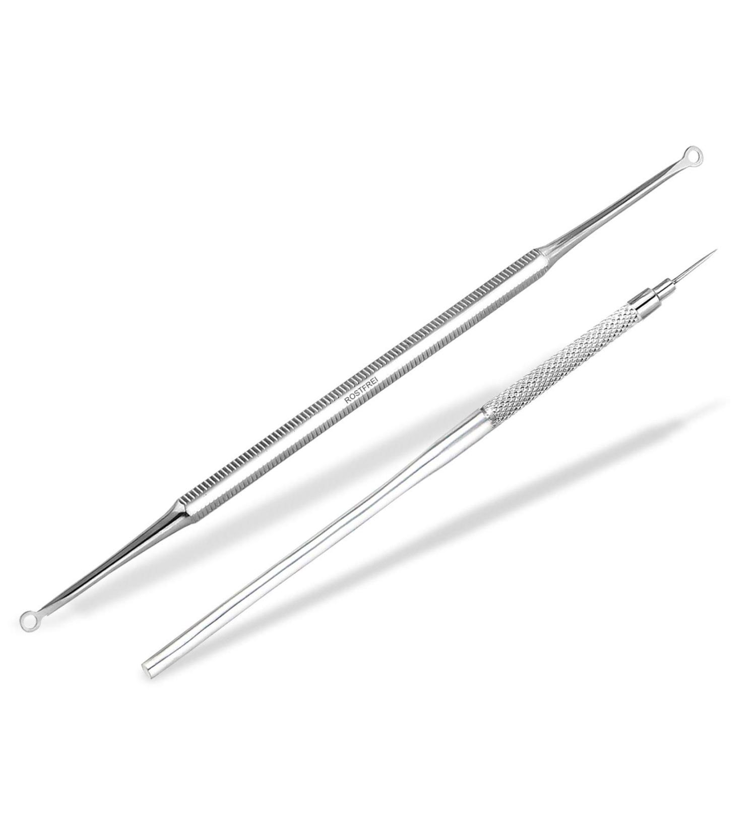 Professional Comedone Squeezer Set | 2-Piece Stainless Steel Blackhead Remover | International Shipping Available - Buy Online on GoSupps.com