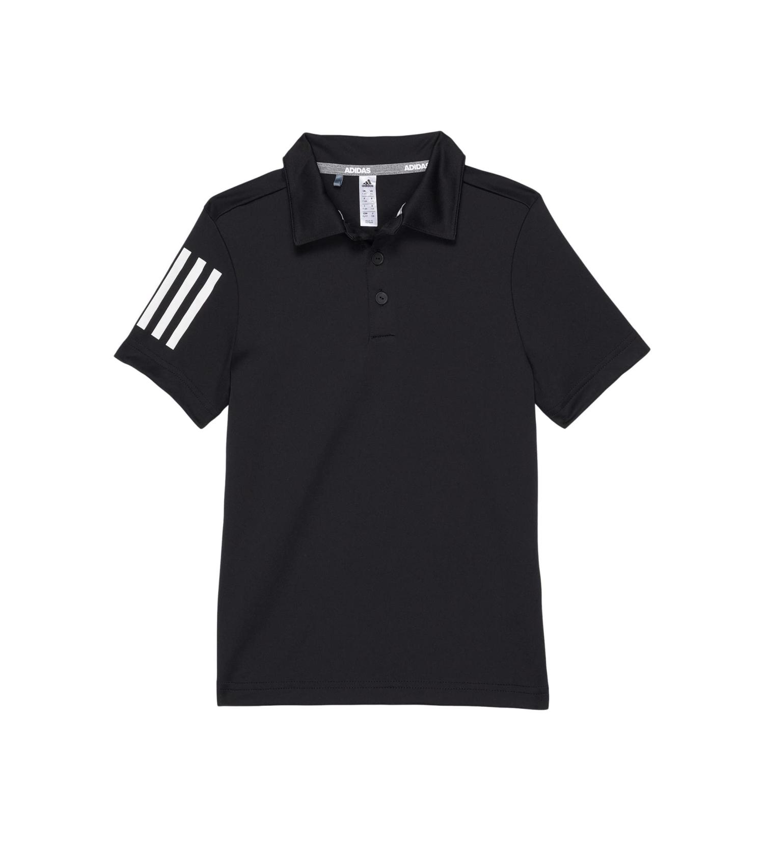 adidas Boys 3-Stripes Polo Shirt Black Large