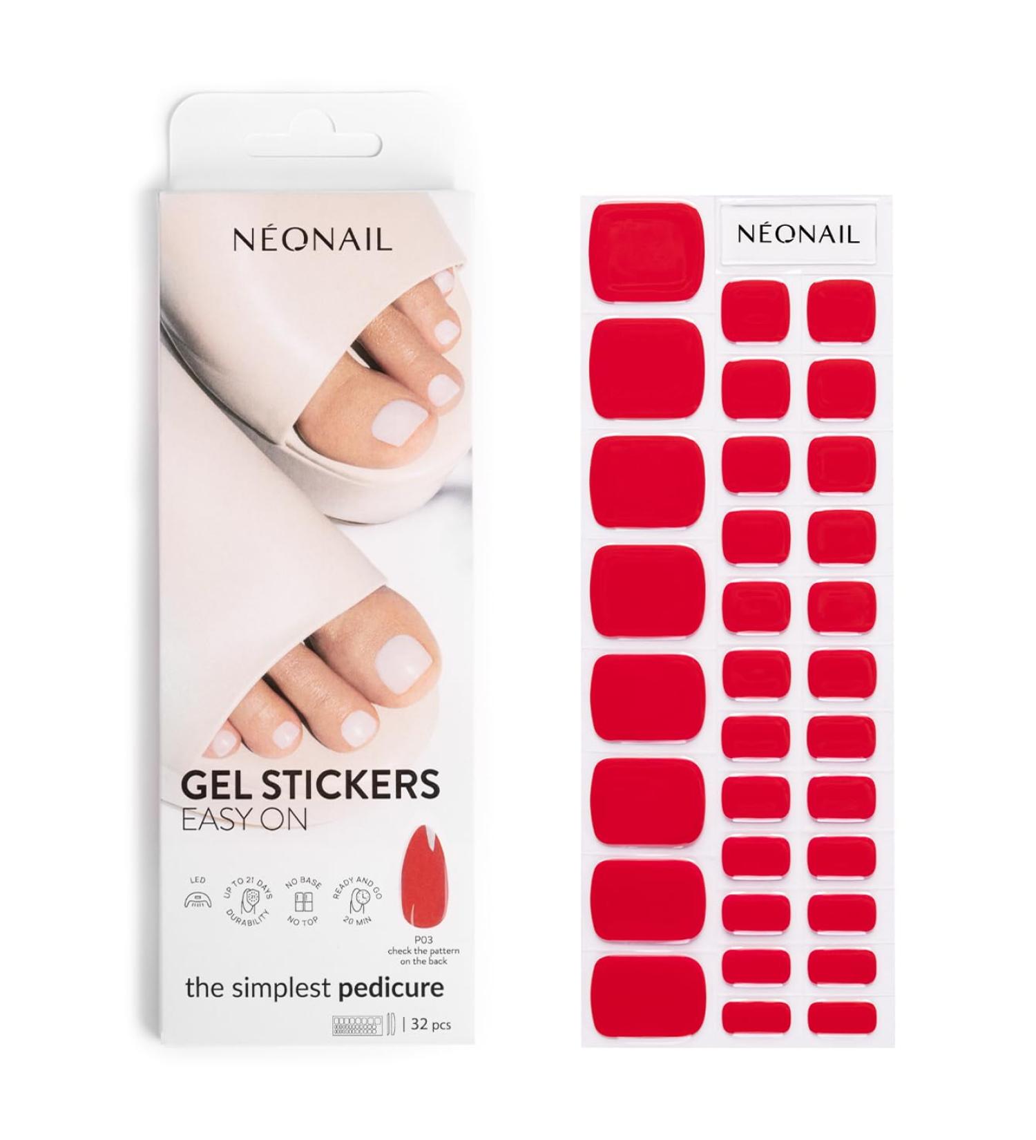 Neonail Gel UV Stickers P03 - Red - 15 Patterns for Easy Nail & Feet Decoration | Premium Nail Stickers for Stunning Designs - Buy Online on GoSupps.com