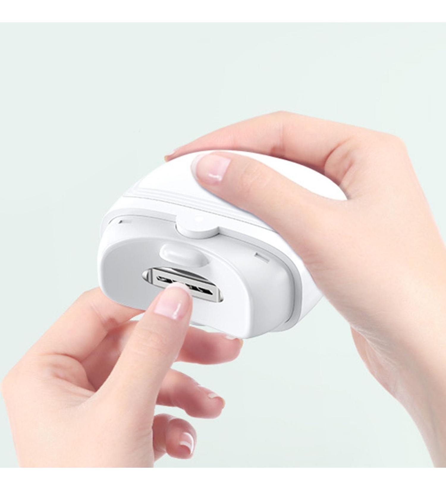 Electric Automatic Nail Clipper with Light and 2 Speeds Fingernail Cutter USB Rechargeable Fingernail Trimmer for Kids Seniors and Adult (White) - Buy Online on GoSupps.com