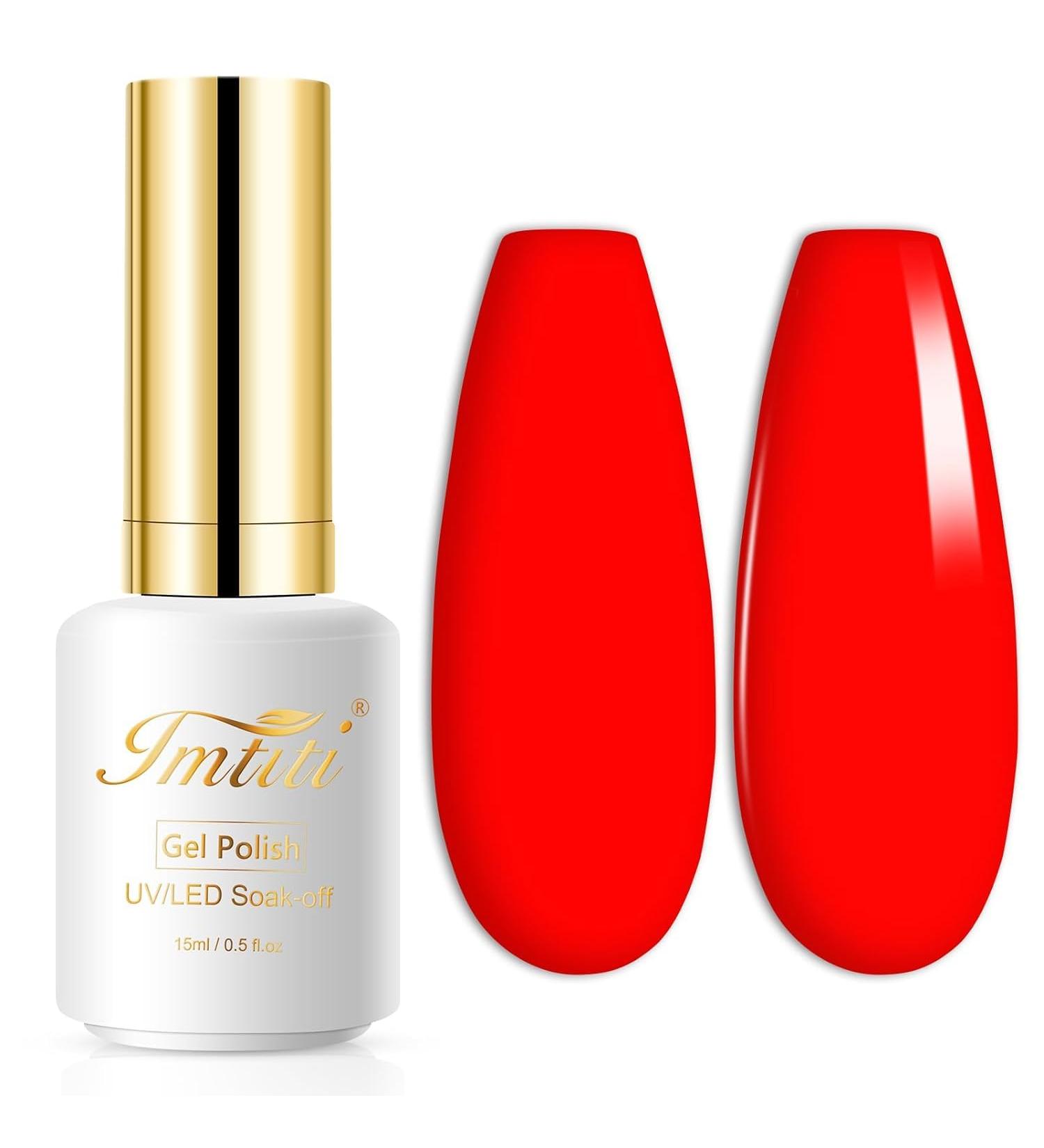 Imtiti Gel Nail Polish - 15ml Neon Red Soak Off Gel for DIY Nail Art | Perfect Gift for Women | International Shipping - Buy Online on GoSupps.com