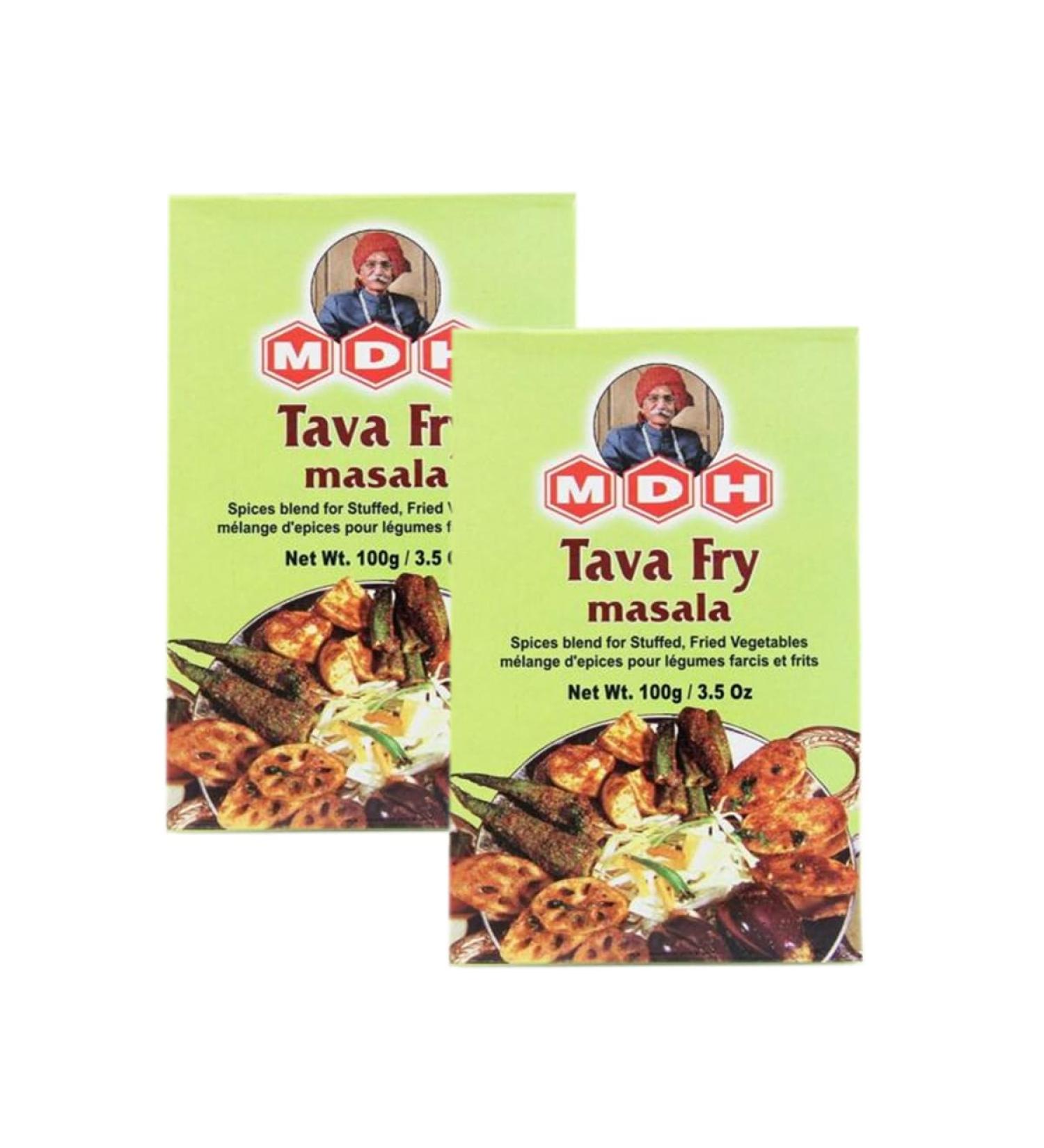 MDH Various Seasoning Masala Powder - A Mixture of Spices Adds Taste - Aromatic & Enhances the flavor of the meal -Simplifies & Speeds Up The Cooking Process (Tava Fry Masala (100g) Pack of 2)