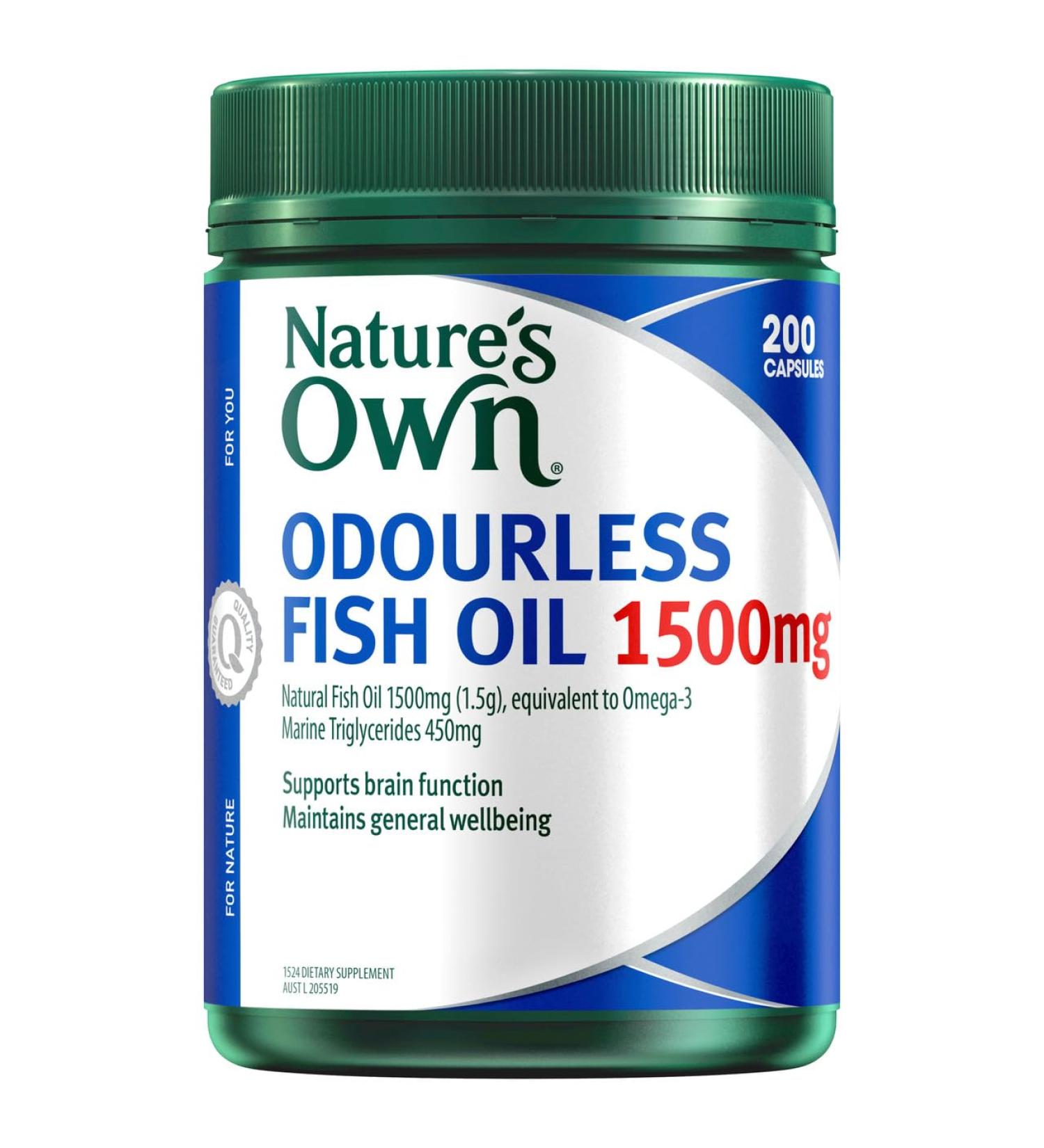 Nature's Own Omega 3 High Strength Odourless Fish Oil 1500 MG X 200 Caps - Buy Online on GoSupps.com