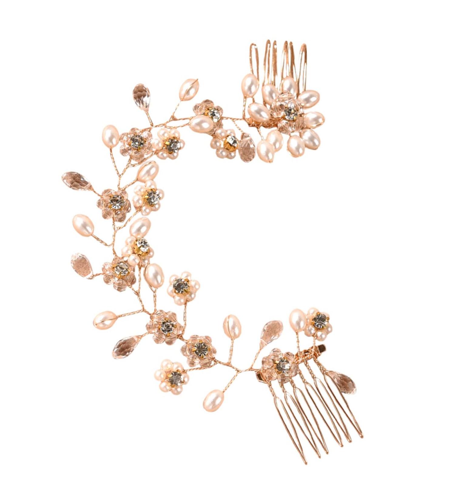 FRCOLOR Hair Comb Silicone Cookie Stamps Queen Crystal Headpiece Bride Headpiece Floral Headpiece Wedding Headband Hair Accessory Women's Pearl European and American Accessories - Buy Online on GoSupps.com