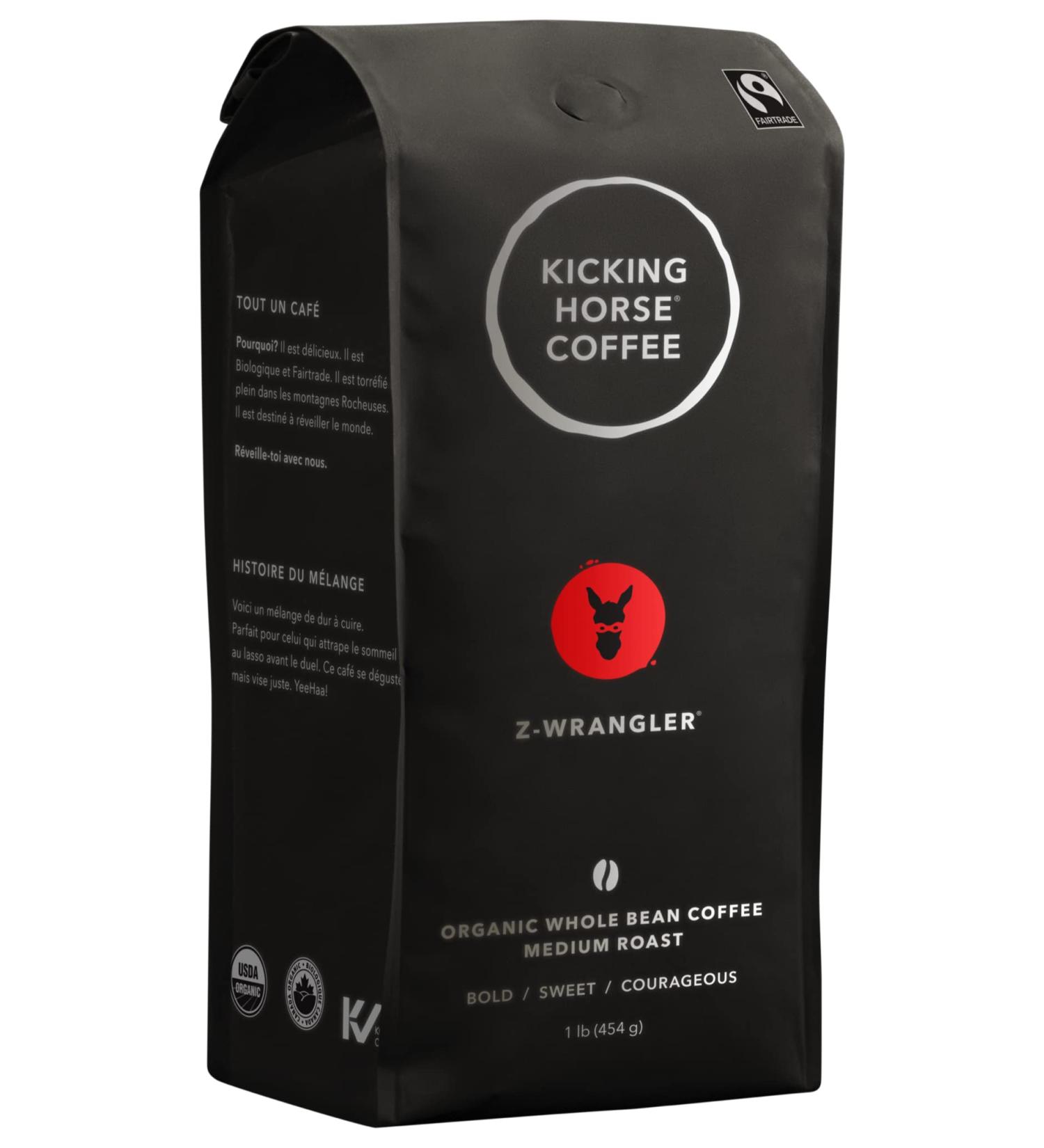 Kicking Horse Coffee Z-Wrangler Medium Roast Whole Bean 1 lb (Pack Of 6) - Certified Organic Fairtrade Kosher 454 g (Pack of 6) Z-Wrangler - Buy Online on GoSupps.com