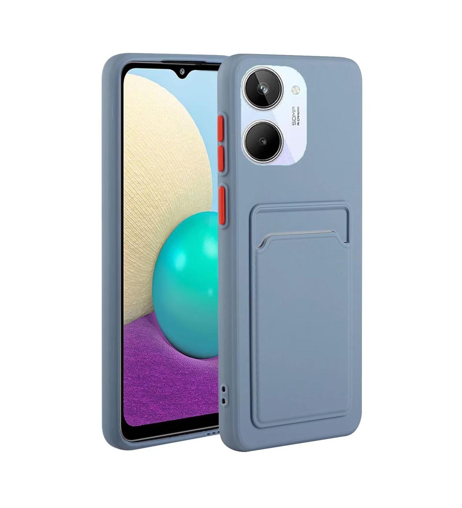 Buy Tivenfezk Silicone Case for Oppo Realme 10 4G - Ultra Thin Shockproof Scratch-Resistant Wallet TPU Cover with Credit Card Holder - Gray - Buy Online on GoSupps.com