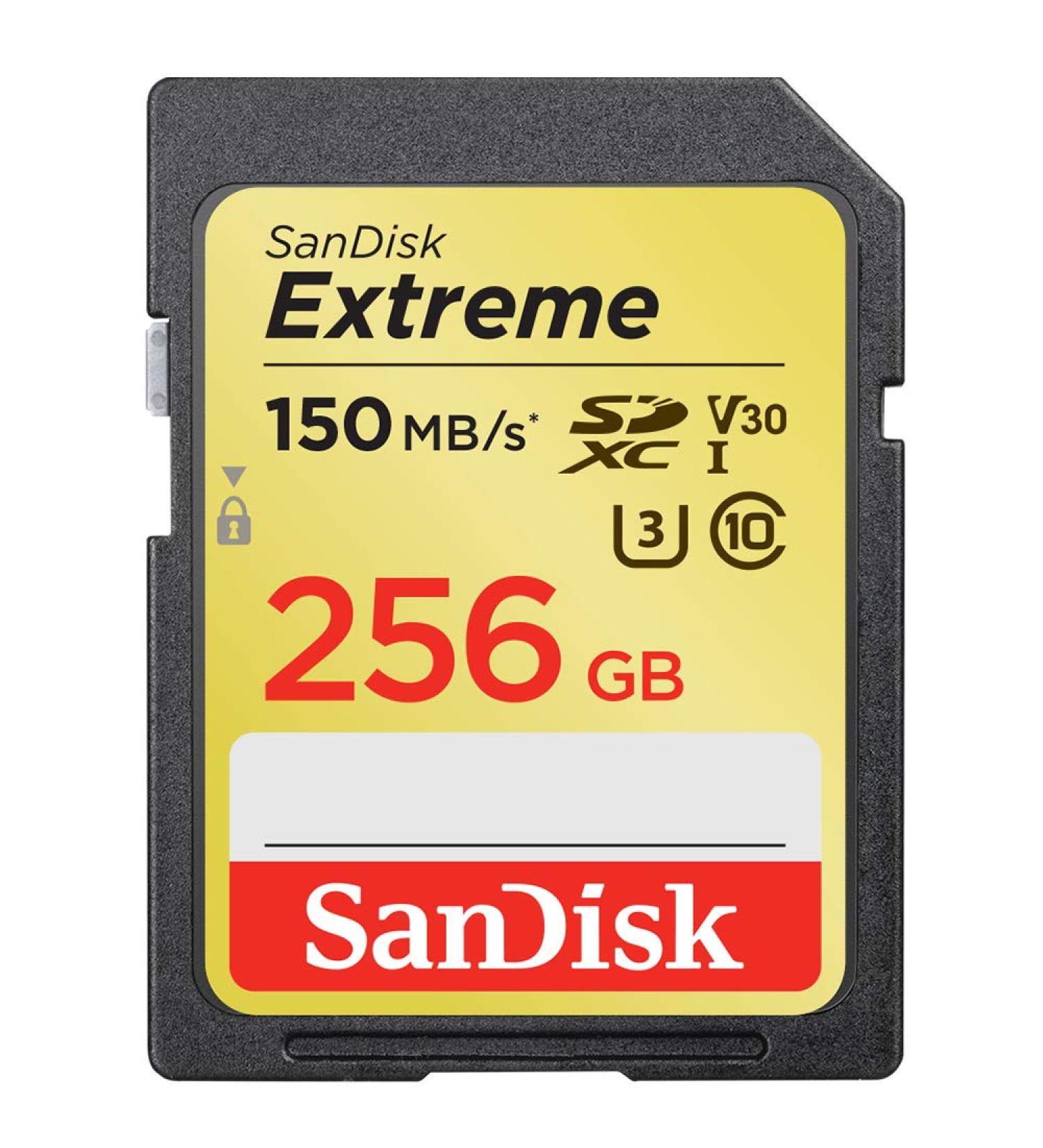 SanDisk 256GB Extreme SDXC Memory Card - 150MB/s, C10, U3, V30, 4K UHD - SDSDXV5-256G-GNCIN - Buy Online on GoSupps.com