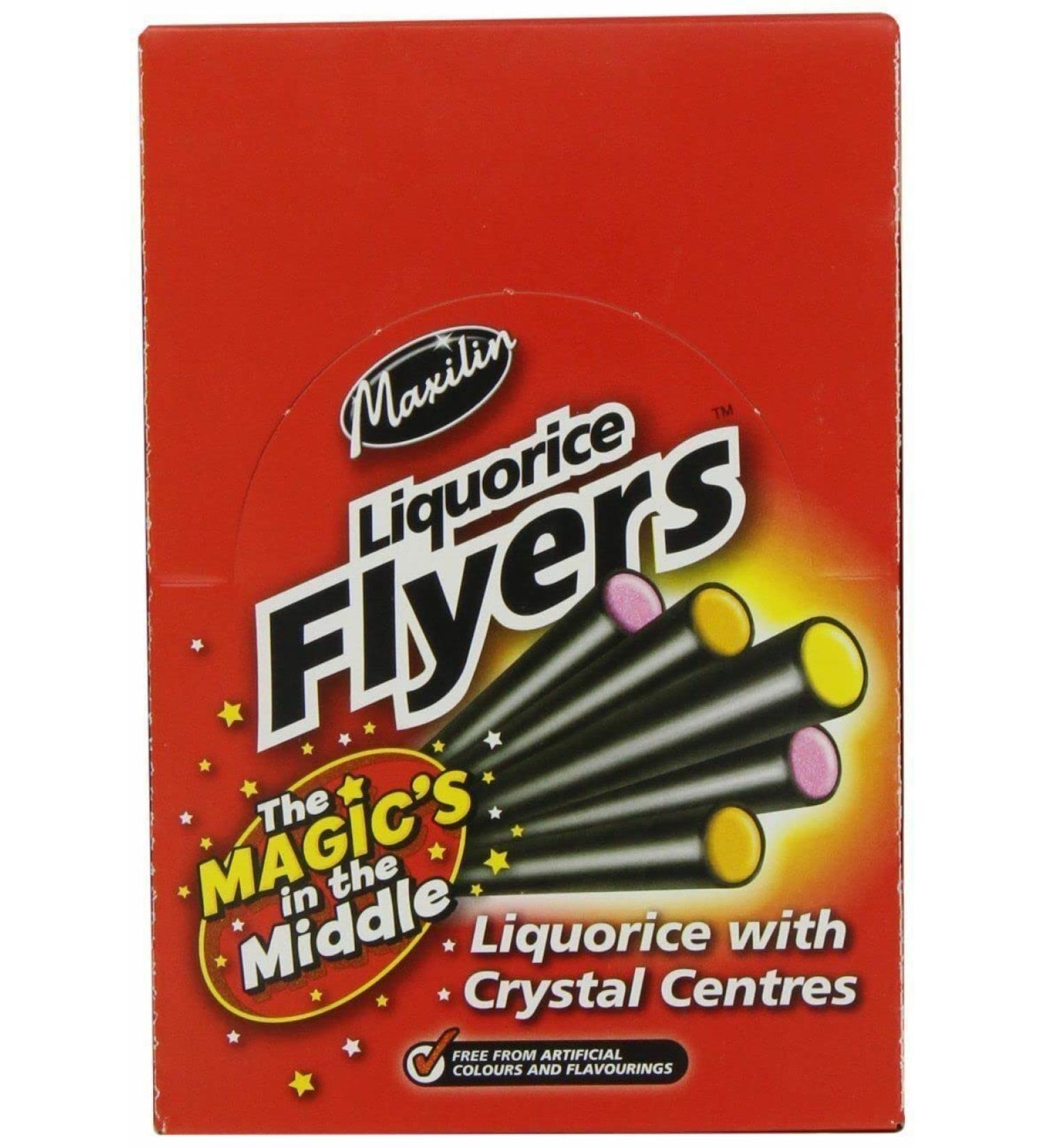 Maxilin Sour Liquorice Flyers - Tangy Candy Twists for Intense Flavour Delight | Pack of 40 Pieces | Ideal Treat for Kids and Adults" (Liquorice Flyers 1 Box) Liquorice Flyers 1 Box