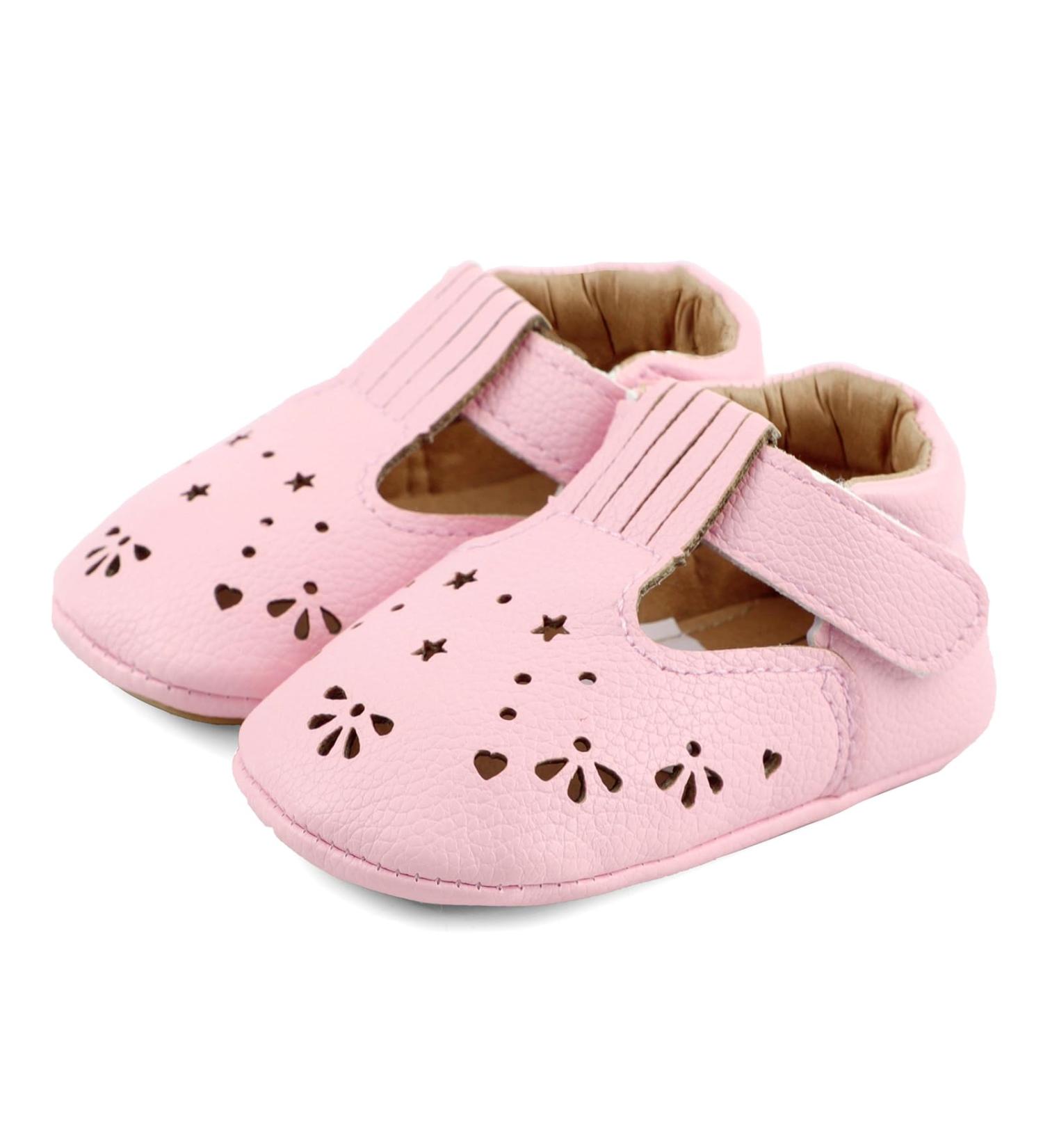 LACOFIA Baby T-Bar Anti-Slip Sneakers for Boys and Girls | First Walking Shoes 3-6 Months B Pink - Buy Online on GoSupps.com