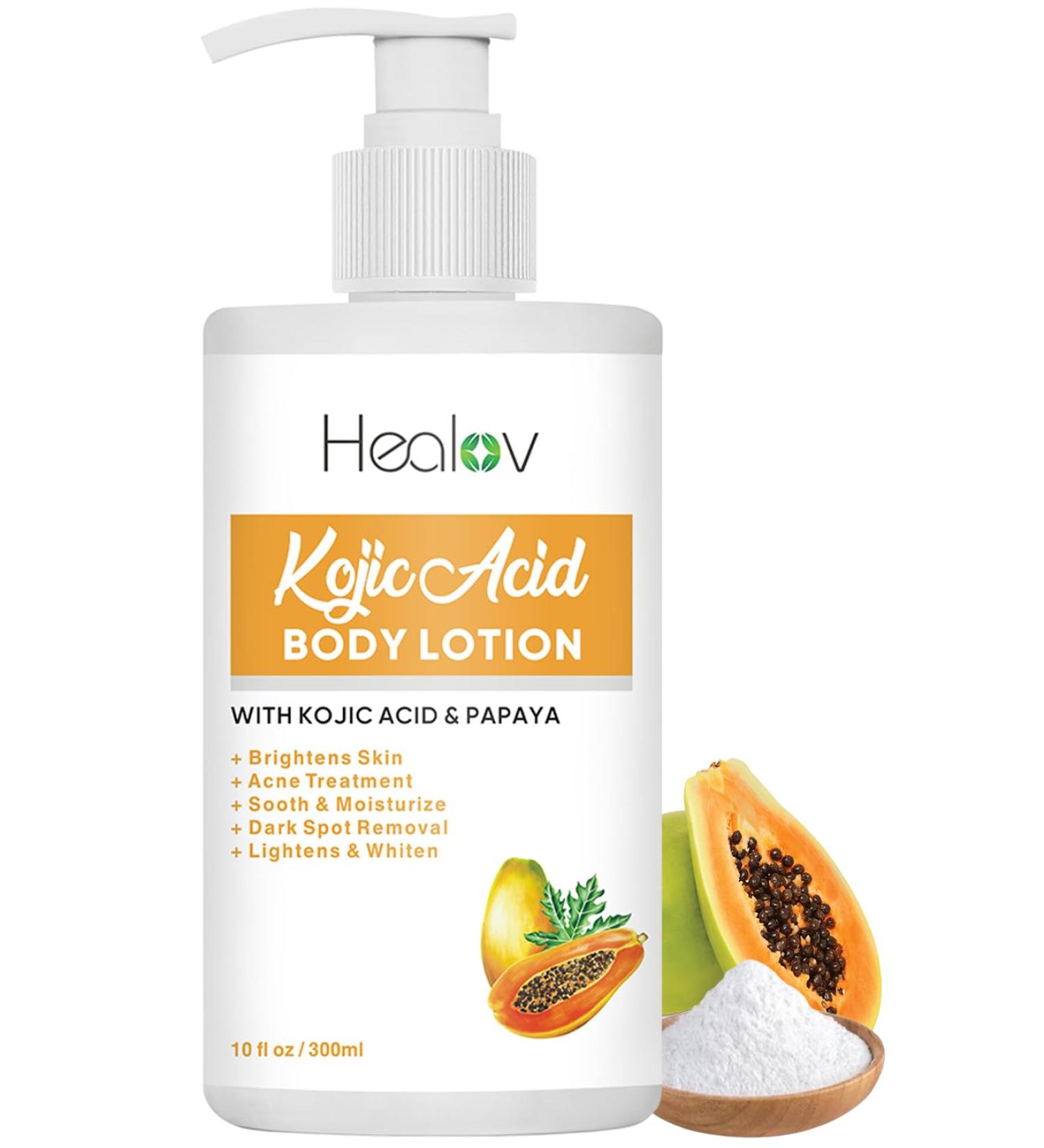 Kojic Acid Lotion Skin Brightening Body Lotion for Age Spots Hyperpigmentation Intimate Areas Dark Spot Remover Reduces Acne Scars and Evens Tone Kojic Acid Cream for Brighter Glowing Look - Buy Online on GoSupps.com