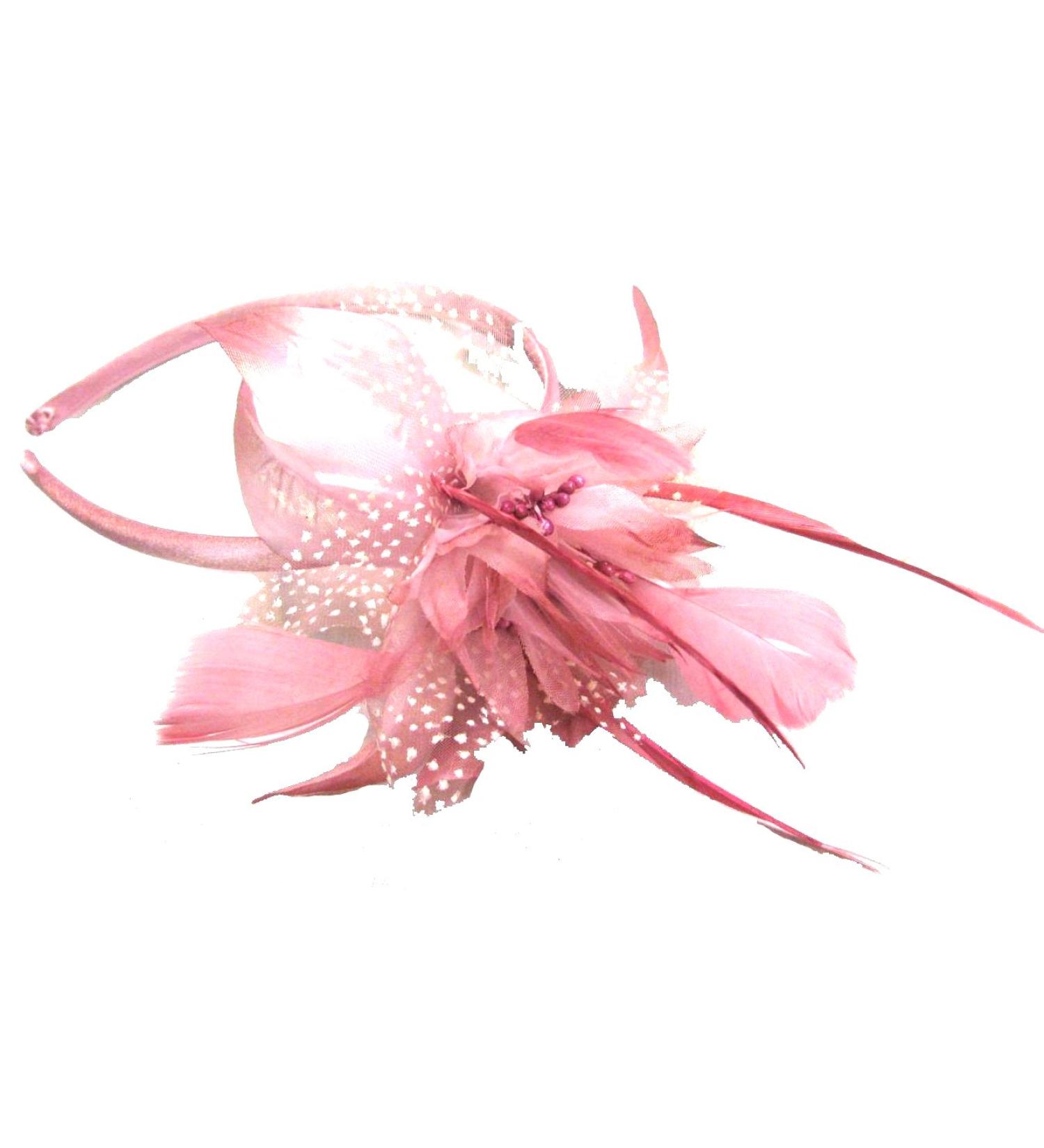 Ladies Beautiful Flower Headband Alice Band Fascinator. Available in Grey/Silver Pink amd Black Colours. (Pink)
