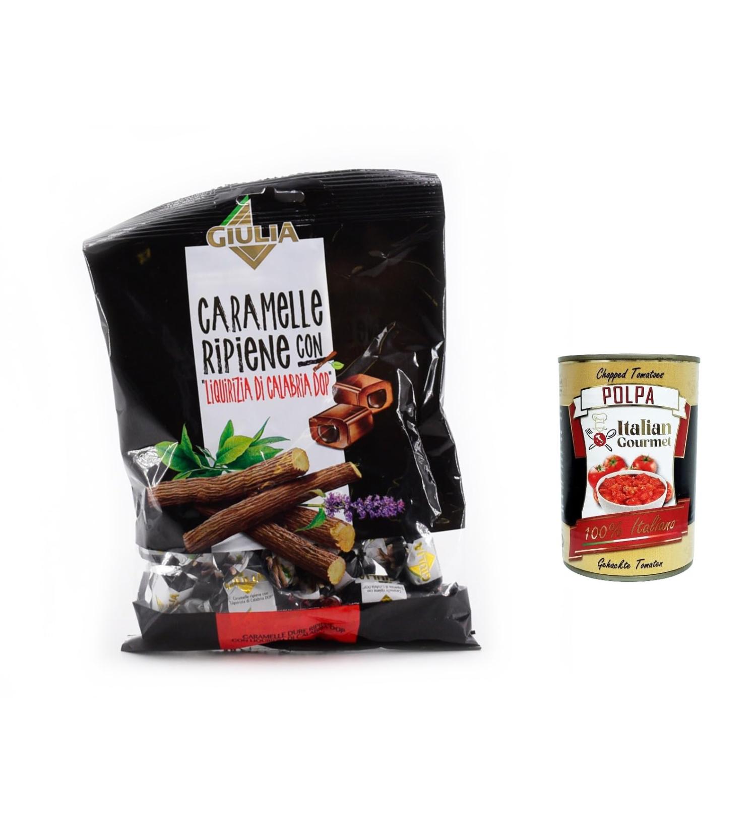  Italian Gourmet E.R. La Giulia 150g Caramella Stuffed with Calabrian Liquorice 150g + Italian Gourmet Pulpa 400g - Buy Online on GoSupps.com