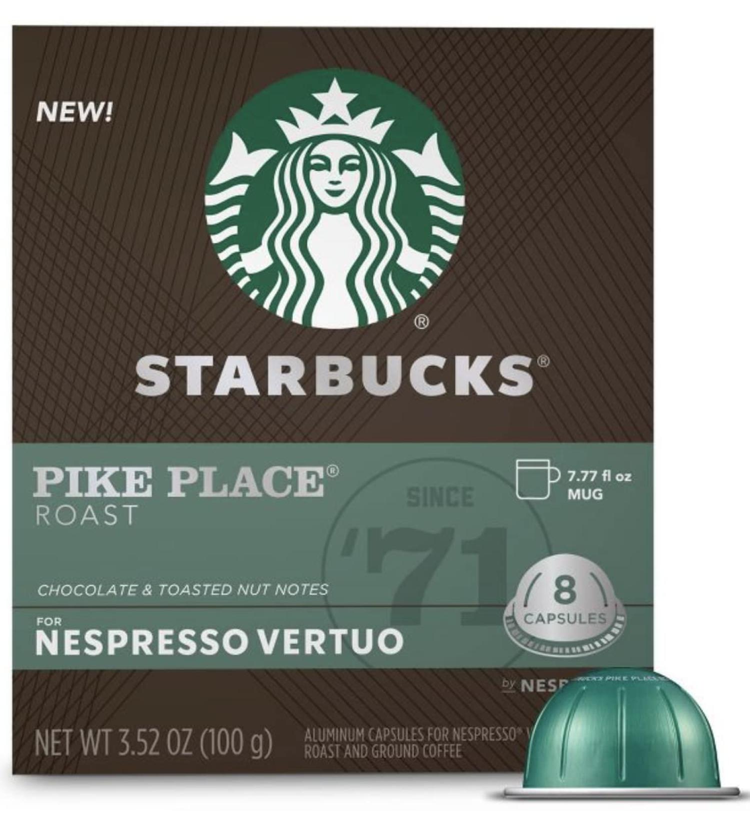 Starbucks Nespresso Vertuo Capsules - Medium Roast Pike Place Roast - Buy Online on GoSupps.com