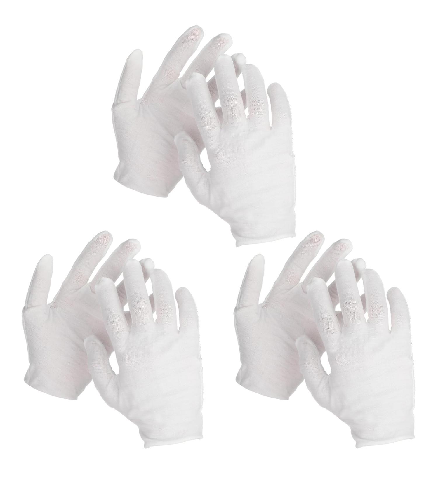 DSLQD Cotton Gloves 3 Pairs - White Moisturizing Eczema Gloves for Men and Women | Washable Hand Spa Gloves for Jewelry Inspection and Coin Handling | Size Medium - Buy Online on GoSupps.com